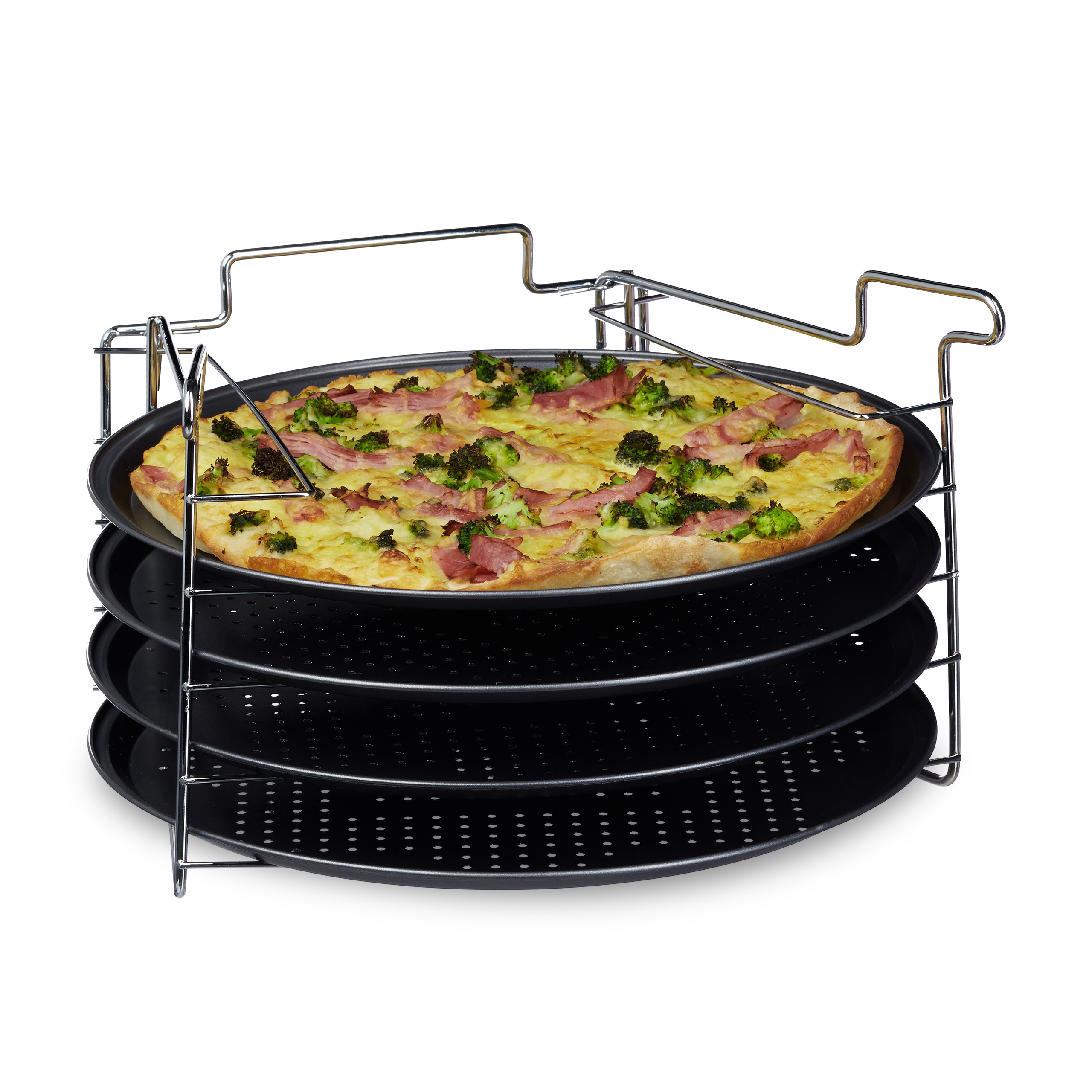 E-shop 4er-Set Pizzablech in