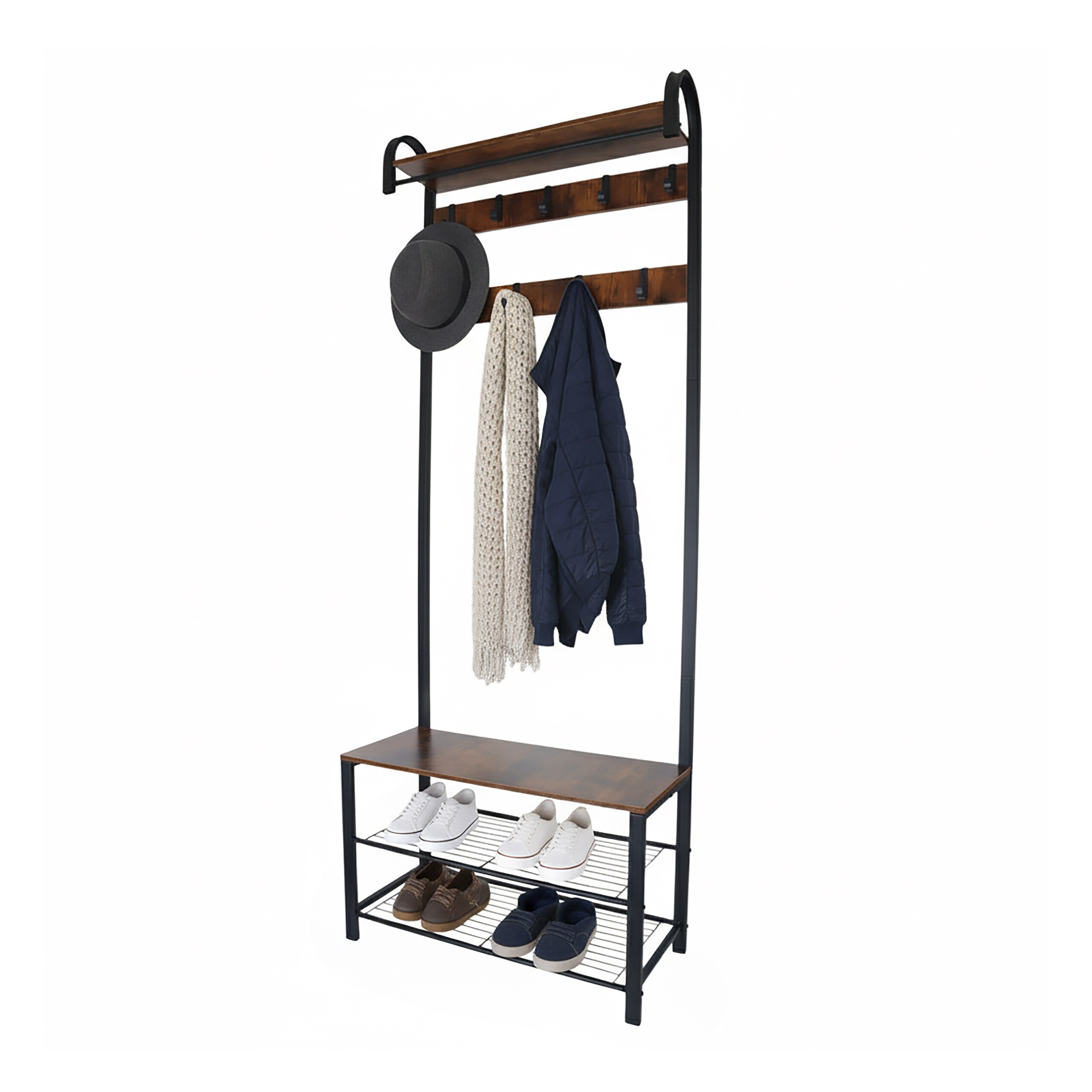 Image of Wardrobe In Black/dark Brown - (w)69 X (h)182 X (d)30 Cm