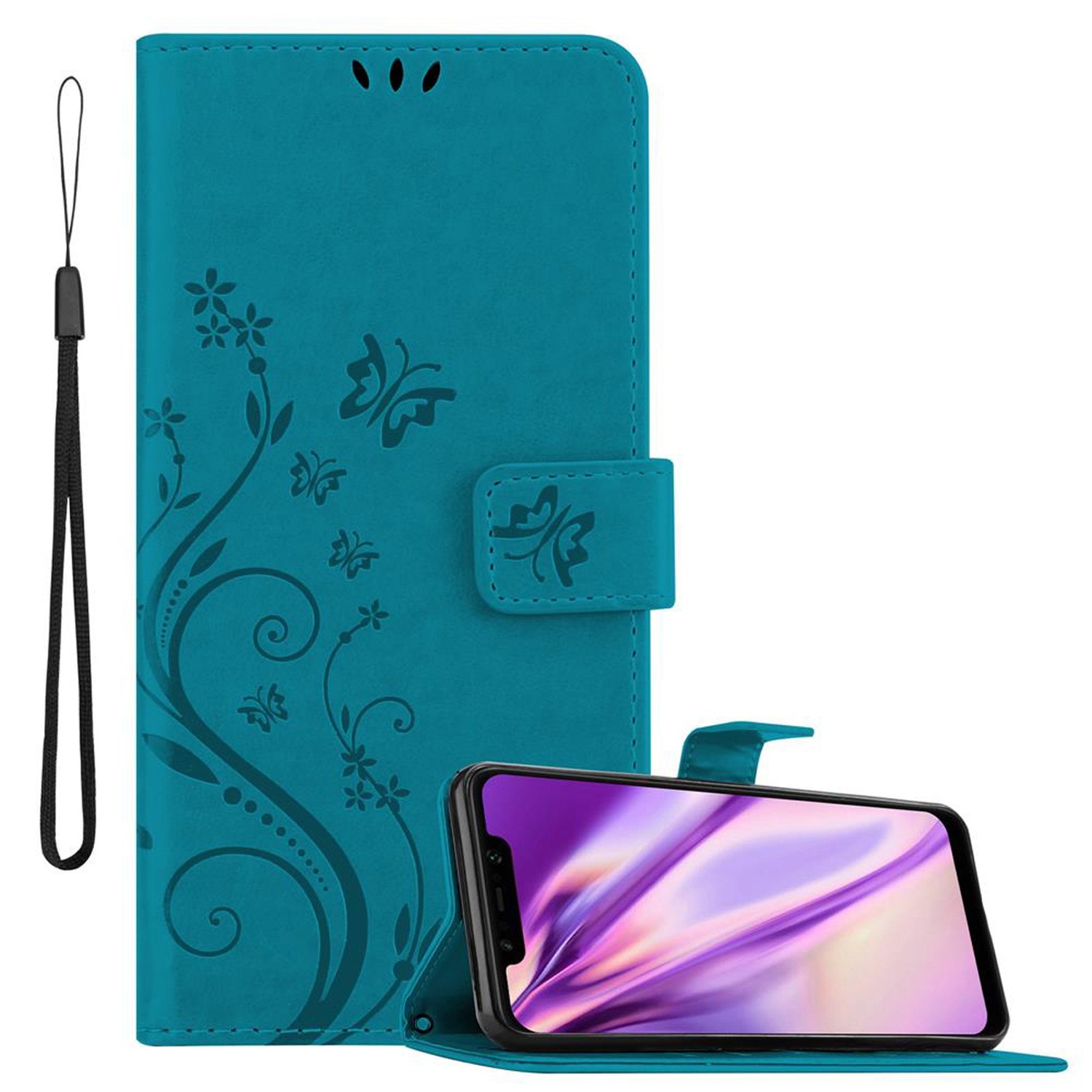 Case Compatible For Xiaomi Pocophone F1 Protective Cover With Magnetic Closure, Stand Function And Card Slots Flip Case Flower Cover Phone Case Foldable Case Book Bag