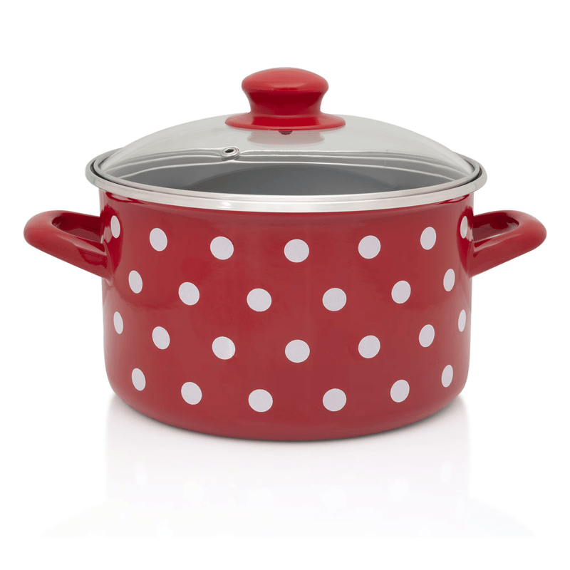 Metalac Enameled Tufne Glass Lid Pot, 4l, 20cm
