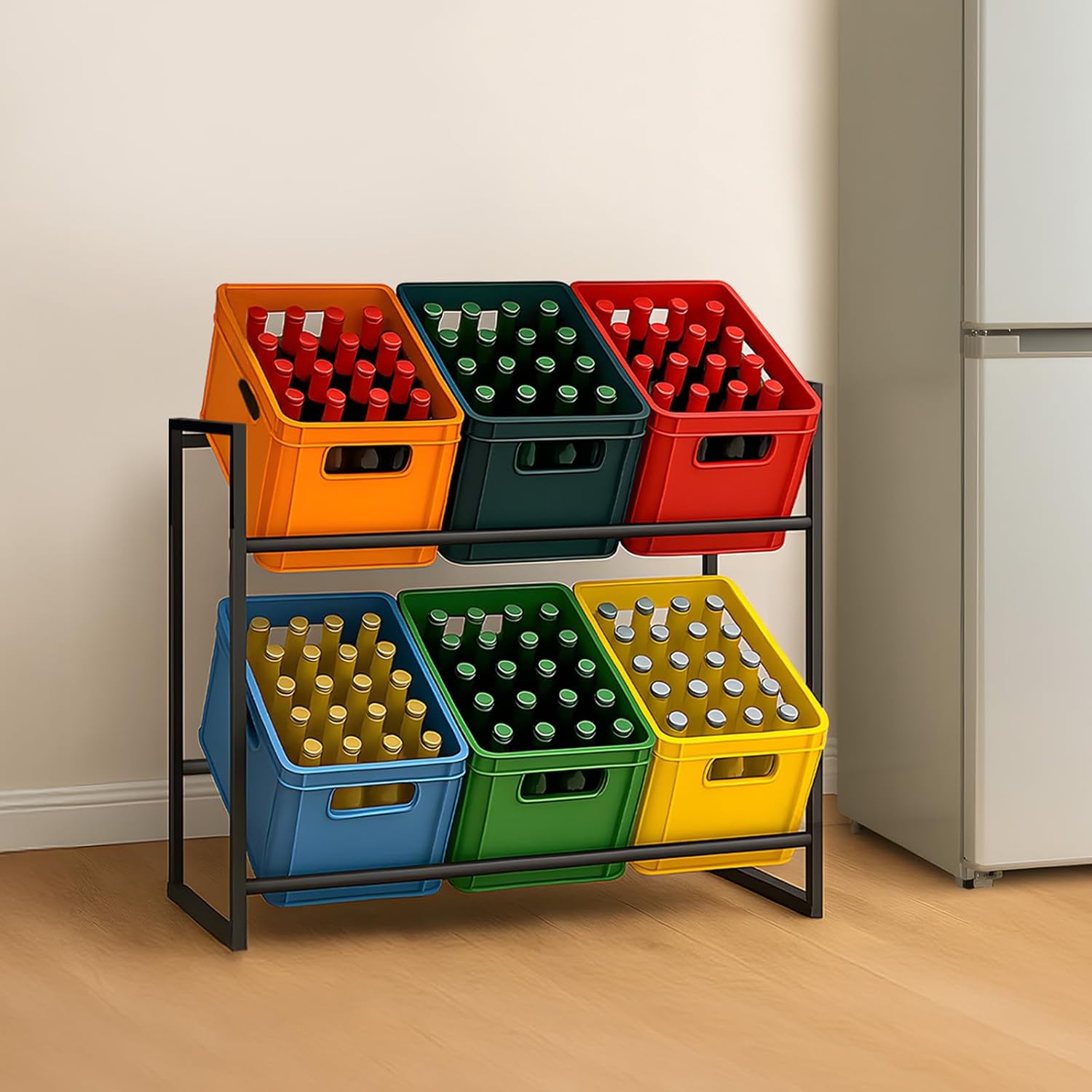 E-shop Getränkekistenregal Für 9/6 Kisten Platzsparender Kistenständer Kistenregal für Wasserkisten Bierkisten Mehr Standing Shelf Units Drinks Beer
