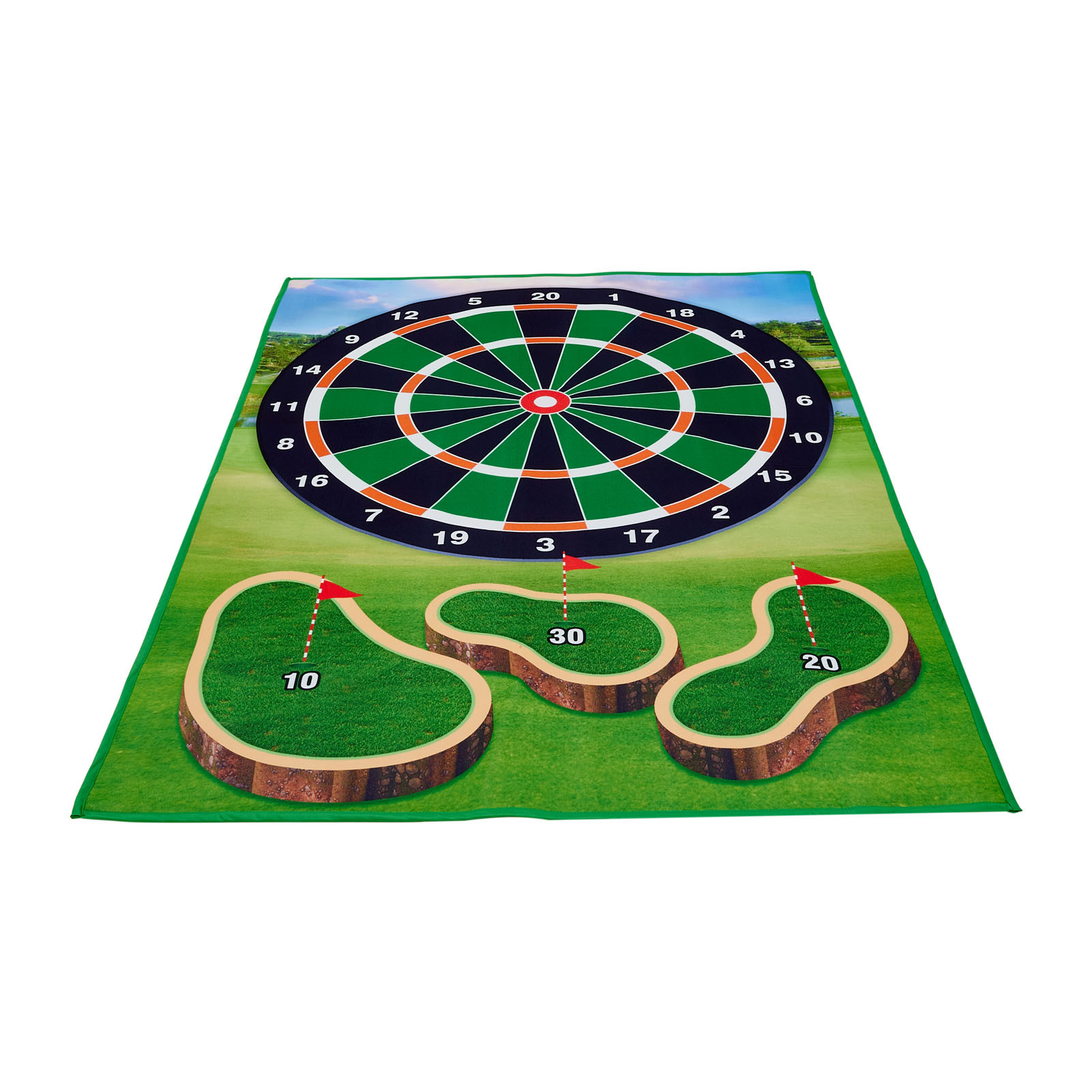 Golf Practice Set with Sticky Game Mat and Clubs