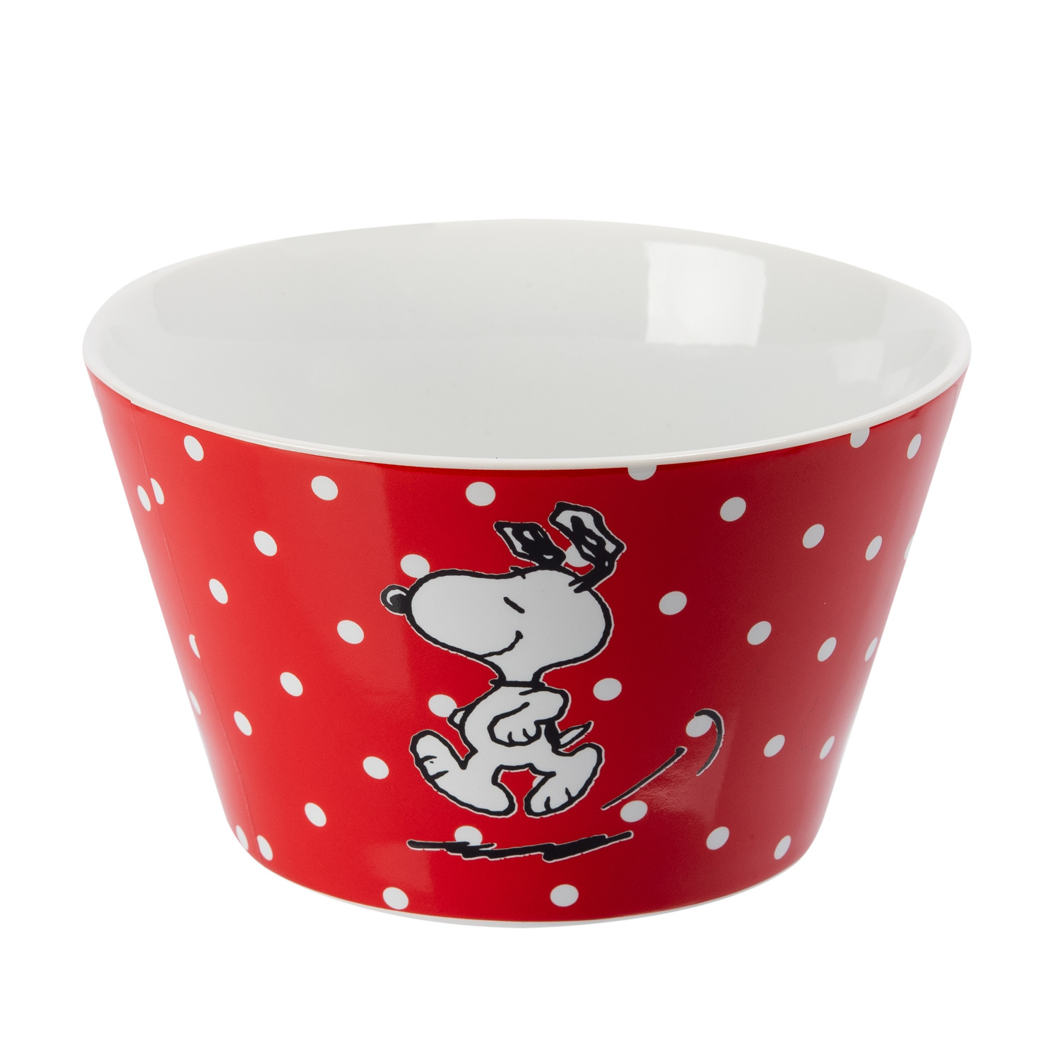 The Snoopy Bowl - Red Polka Dot Porcelain Cereal Bowl, 500ml