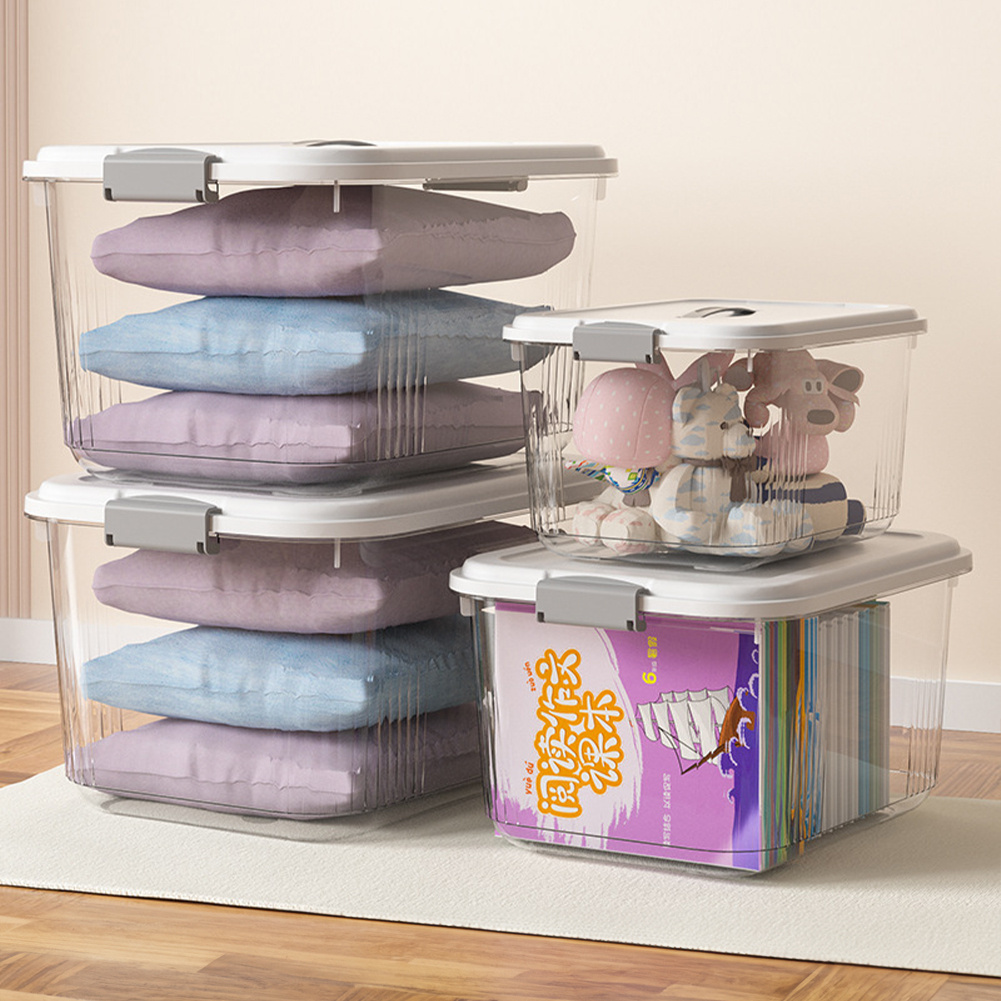 4pcs Multi-Purpose Storage Bins with Handheld Lids