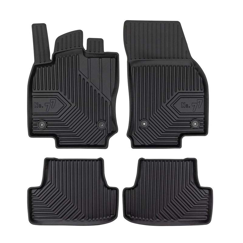 Rubber Floor Mats No.77 For Vw 2017-2025, Tpe Rubber, Black, 4-piece Set