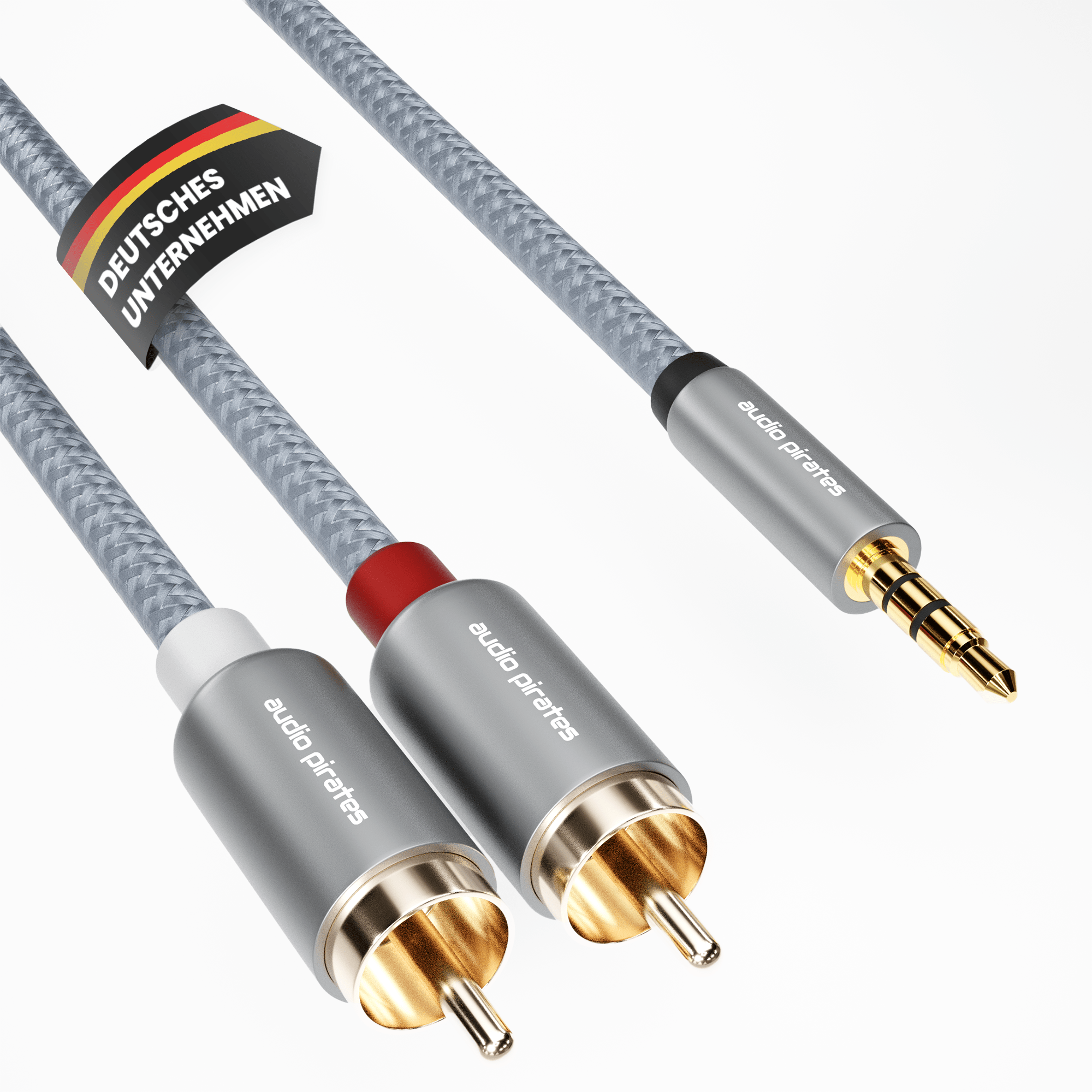 Image of Audio Pirates 3.5mm Jack To 2x Rca Stereo Hifi Cable | 1.0m | Ofc | Audio Cable For Tv, Pc, Tablet, Subwoofer, Amplifier, Speakers, Hifi & Home Theater | Performance Collection