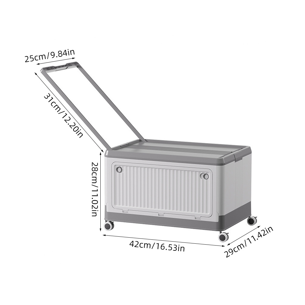 Collapsible Plastic Storage Bins with Magnetic Doors