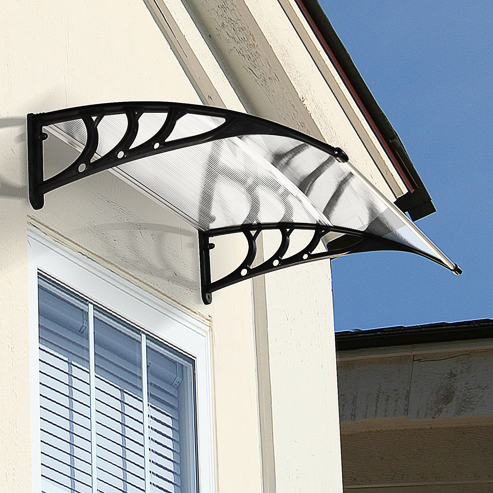 Outsunny Front Door X 75 Cm Monopitch Polycarbonate Transparent