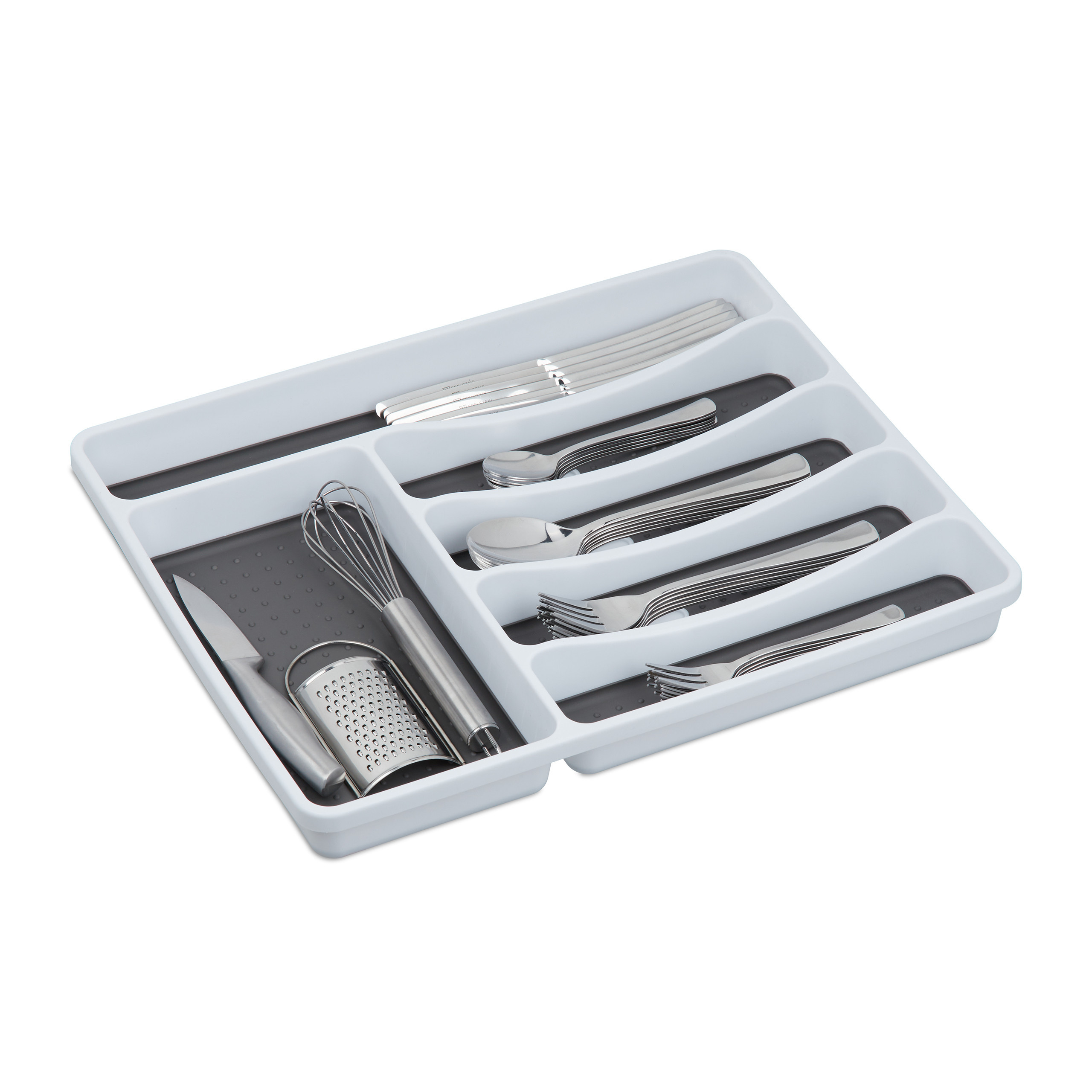 Cutlery Tray In White/gray - (w)33 X (h)4.5 X (d)40 Cm