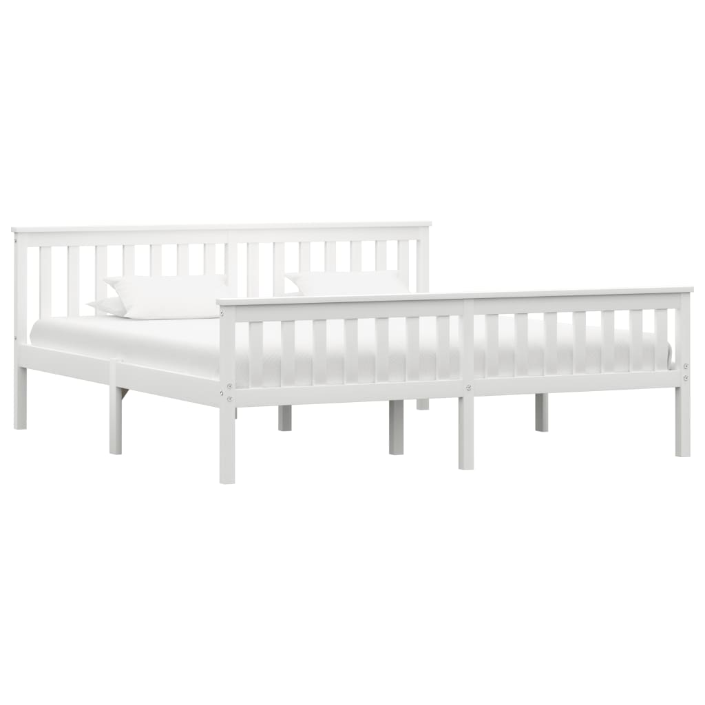 Vidaxl Solid Pine Wood Bed Frame Solid Wood Bed Wooden Bed Double Bed Futon Bed Frame Slatted Bed Frame Bedroom Dark Brown 120x200cm