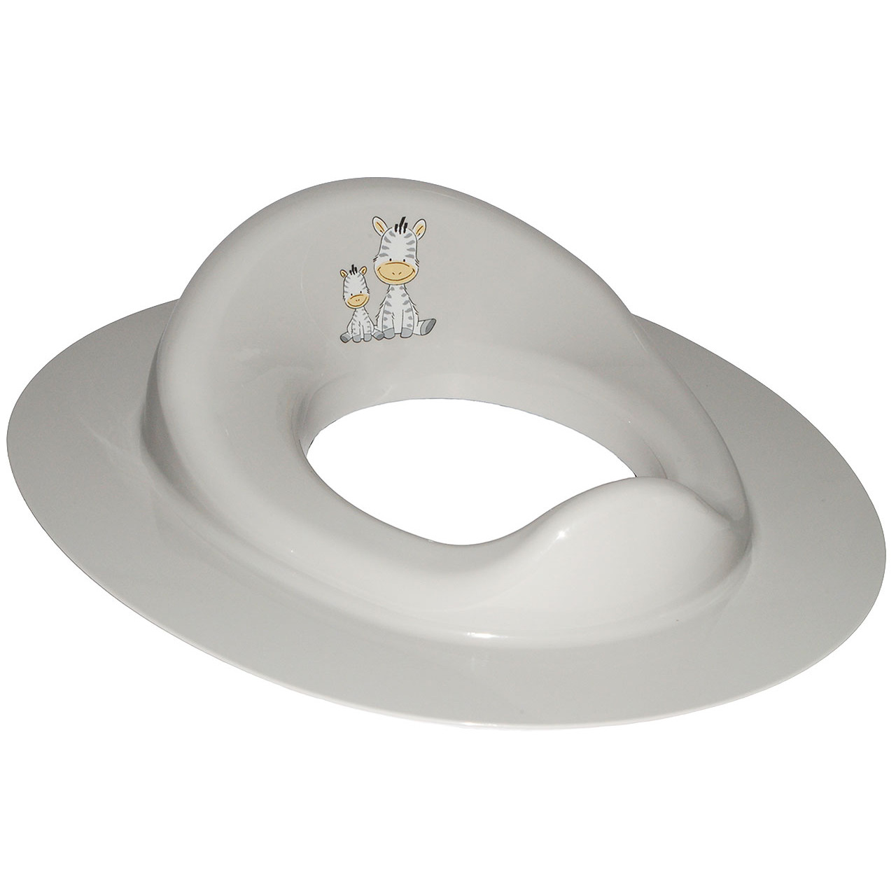 Image of Toilet Seat / Toilet Seat Riser / Toilet Trainer - "zebra" In Grey - Wc Toilet Trainer For Children - - Standard Size With Backrest & Pull..