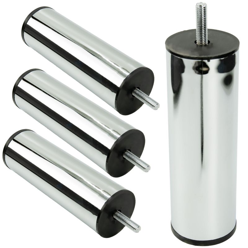 TEMU Juego de para muebles, plateado , 15 cm – duraderas, estables y modernas. Fabricadas de metal , el acabado cromado proporciona un elegante.