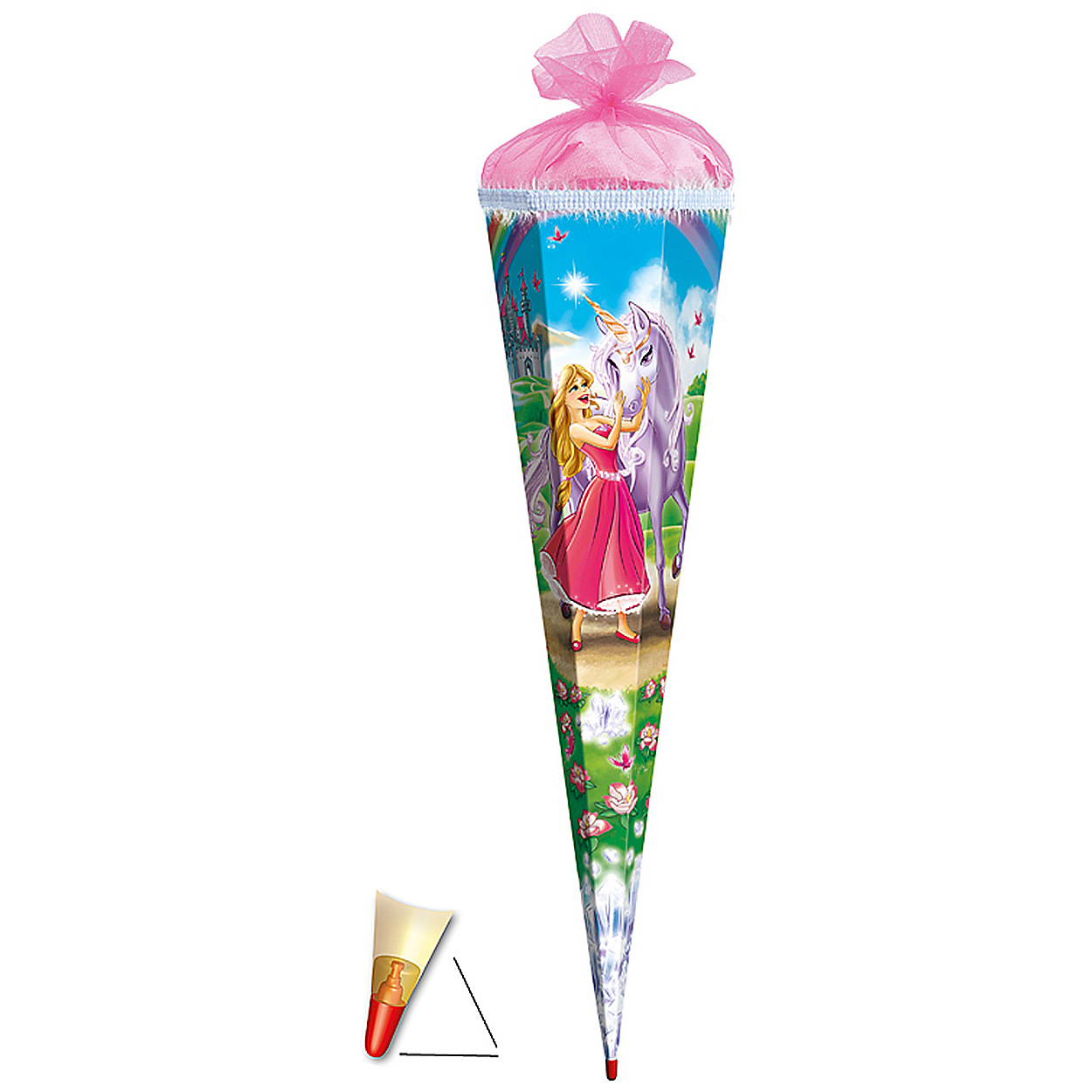 Image of - Princess With Unicorn 22 Cm - With Tulle Closure - Roth - Horse Castle Princess Horse