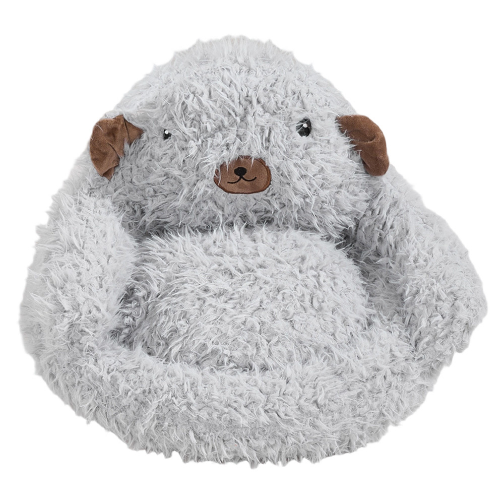 Alpaca-Shape Round Pet Couch, Soft Cat Nest Cave