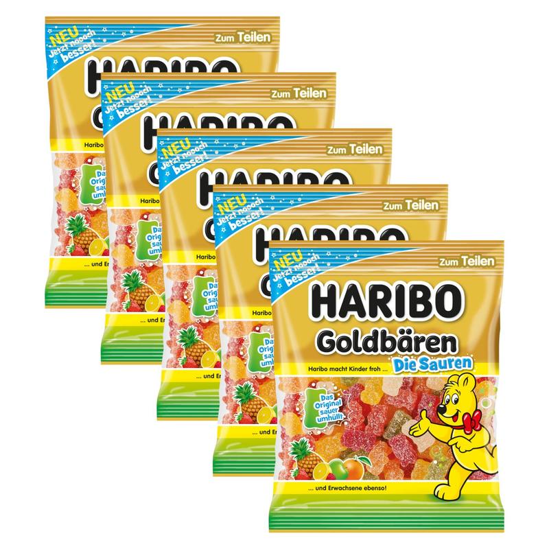 5-pack Haribo Gold Bears Sour 175g (5x175g)