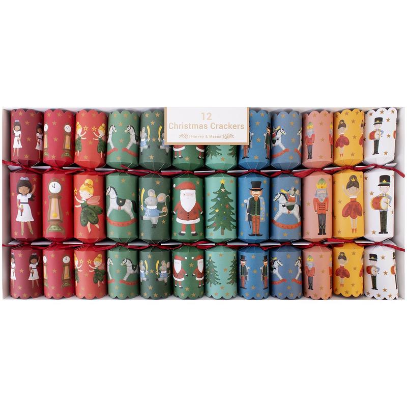 TEMU 12 Santa Nutcracker Christmas Crackers - Multicoloured Deluxe , Dinner Party Celebration