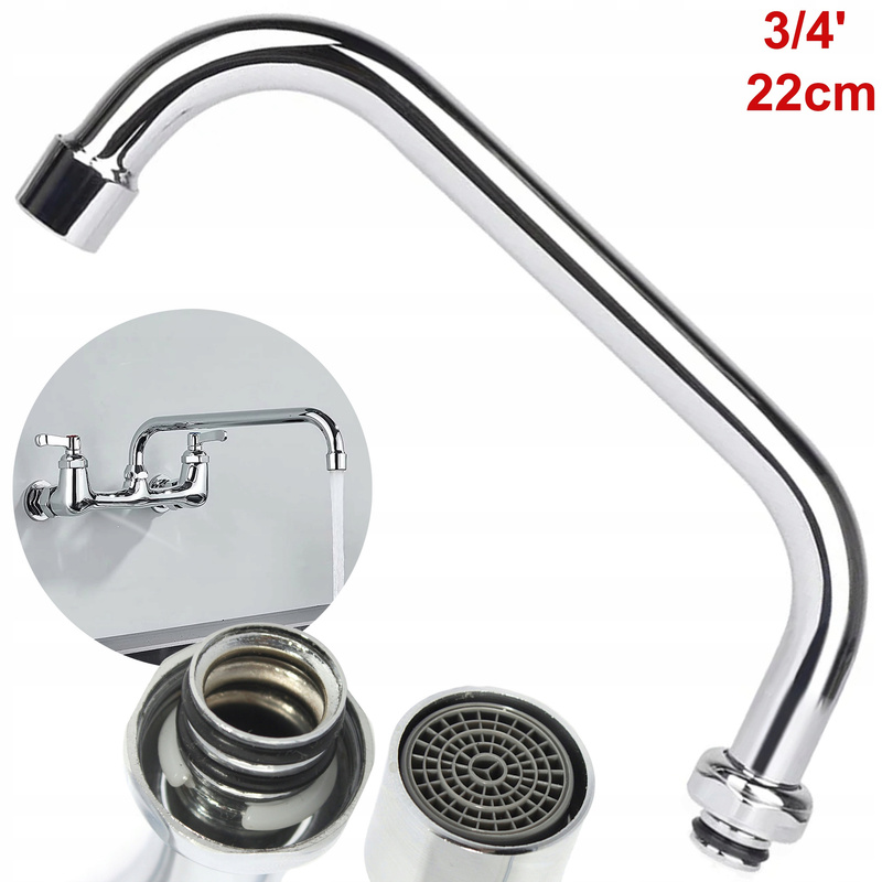 Image of Sink Fitting For 3/4" 22cm Wall-mounted Kitchen Bathroom Battery
