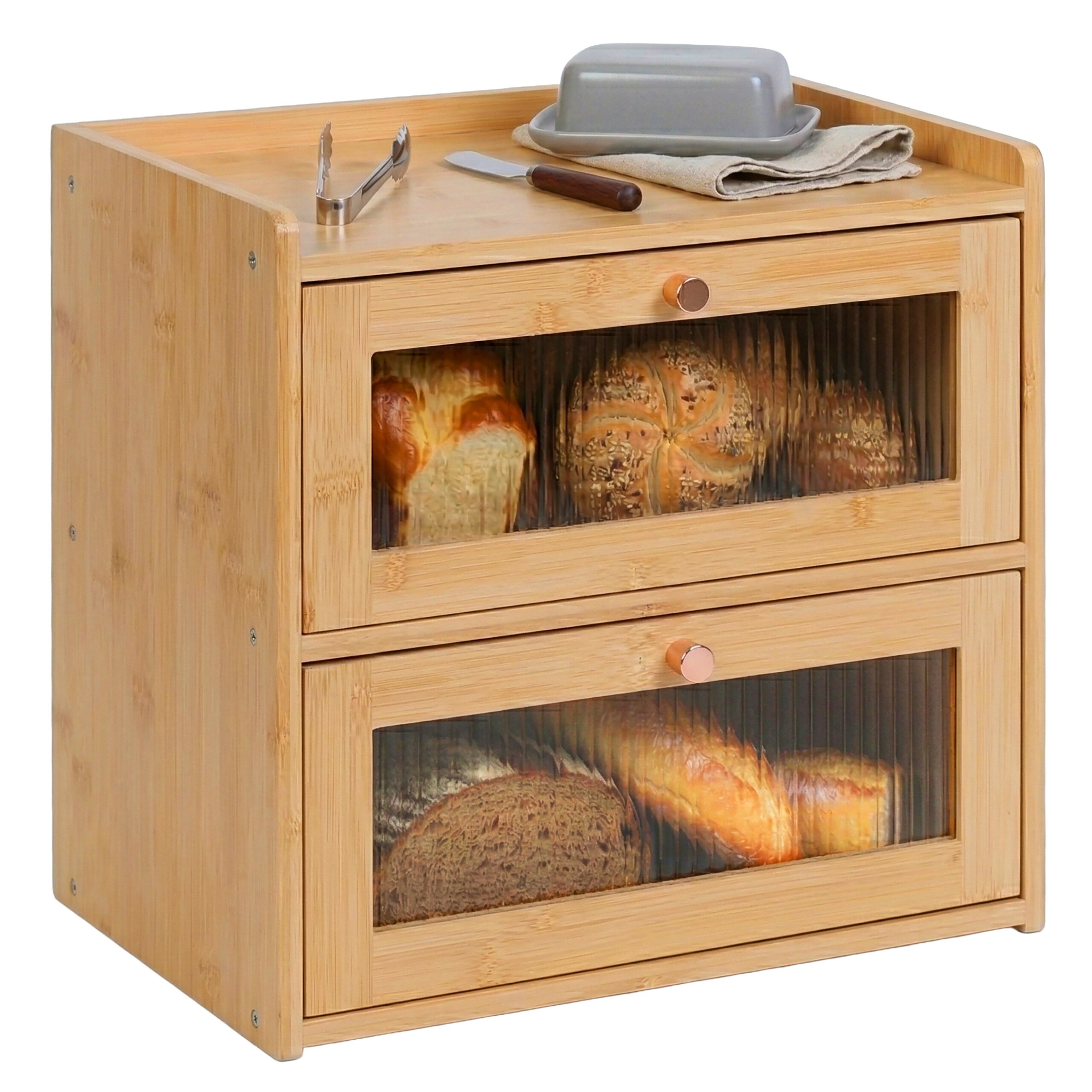 Bread Bin In Natural - (w) X (h)34 X (d)24 Cm