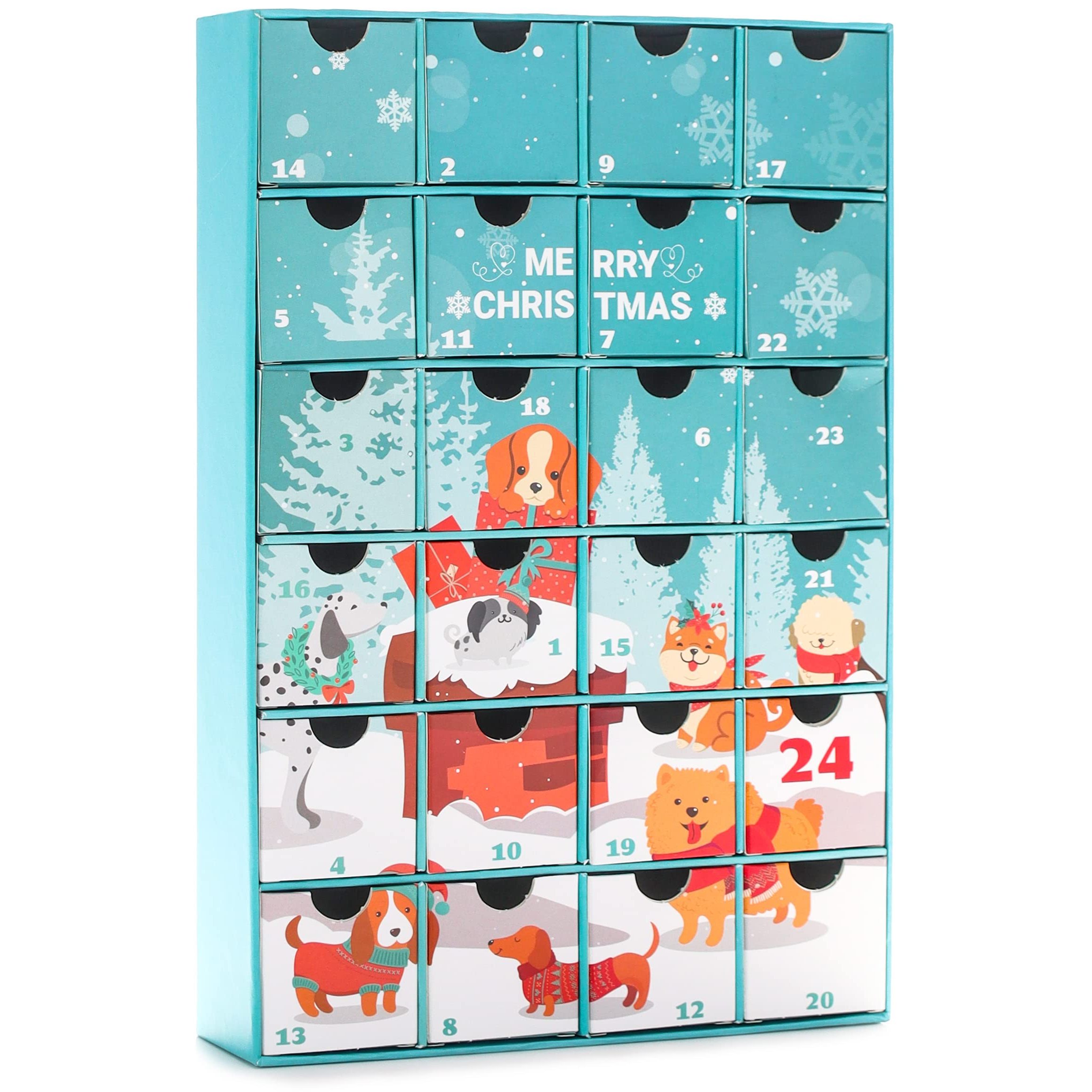 Image of Brubaker Dog Advent Calendar For Filling - Diy Christmas Calendar For Treats, Snacks, Candy For Your Four-legged Friend, , Or Family - Pet Calendar With 24 Doors