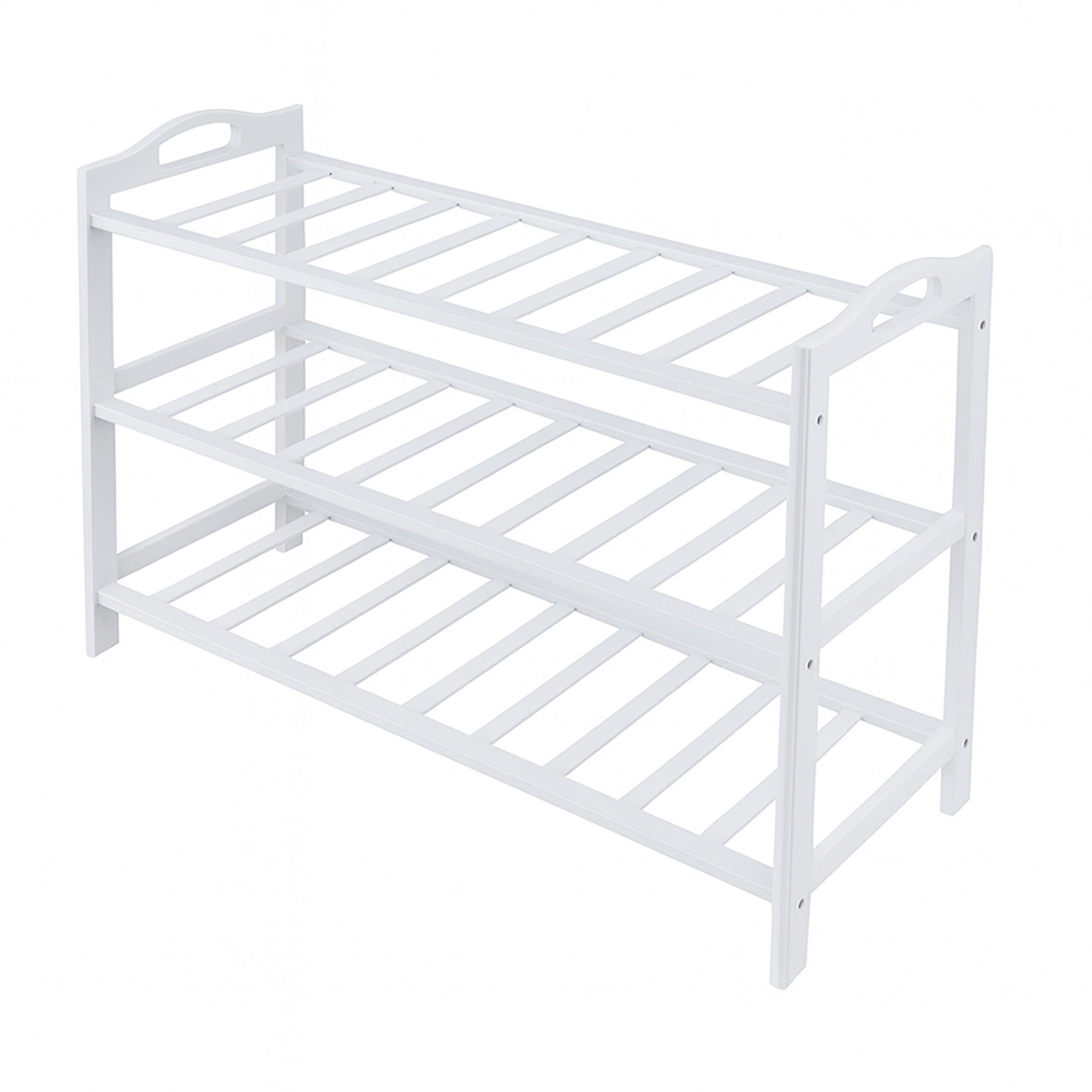 Shoe Rack In White - (w)70 X (h)48 X (d)25 Cm