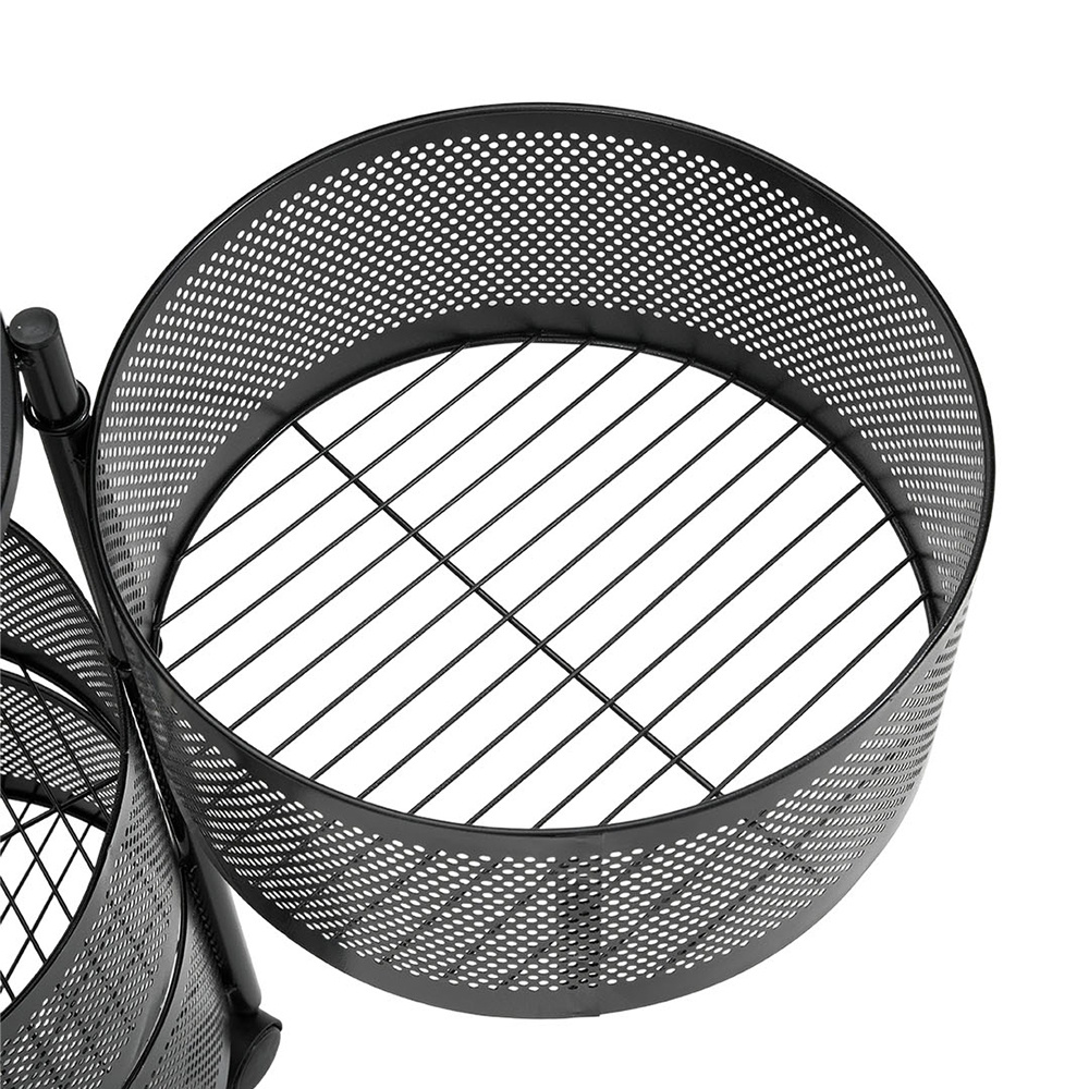 Large Capacity Round Metal Kitchen Storage Rack with Wheels