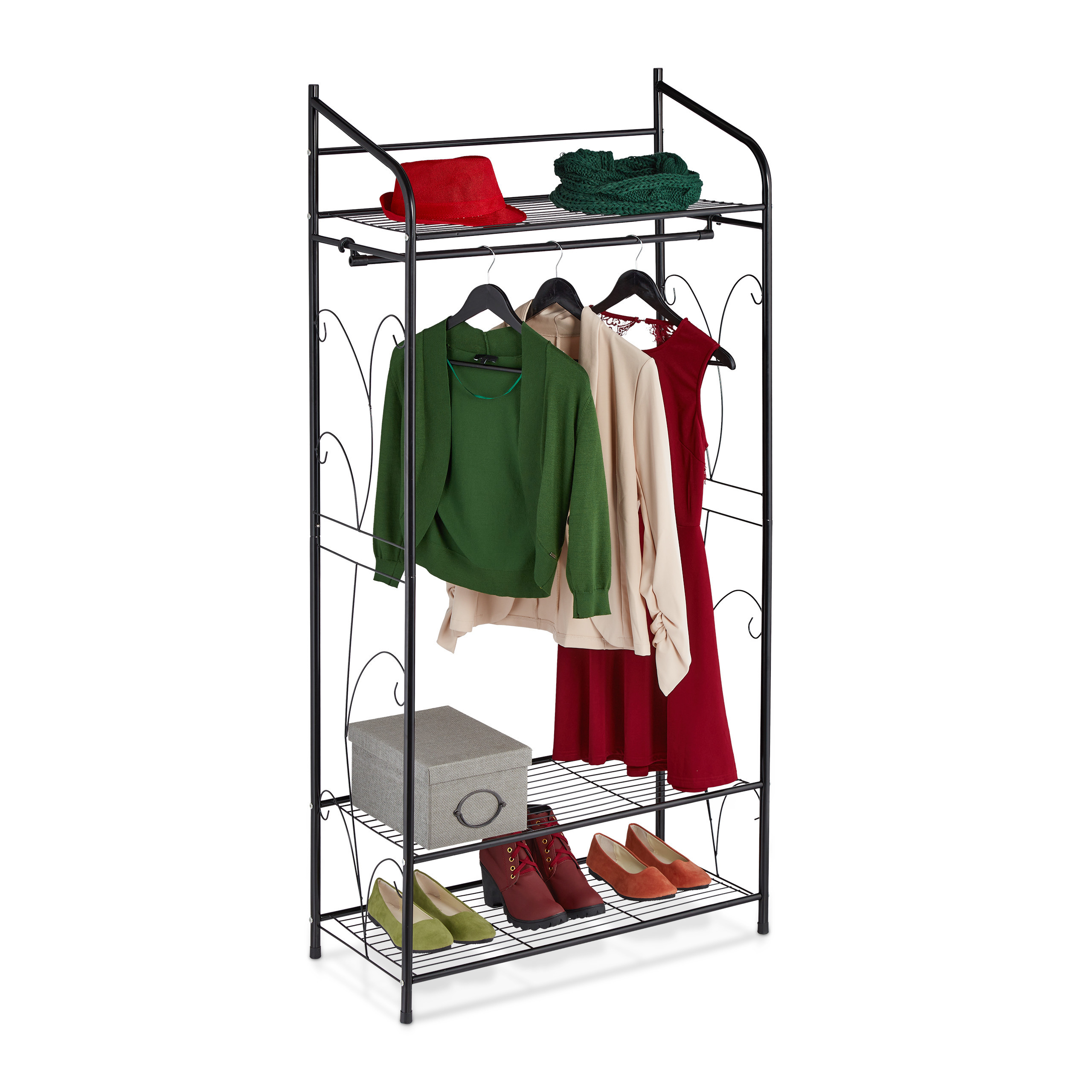 Image of Clothing Rack In Black - (w)78 X (h)161 X (d)36 Cm
