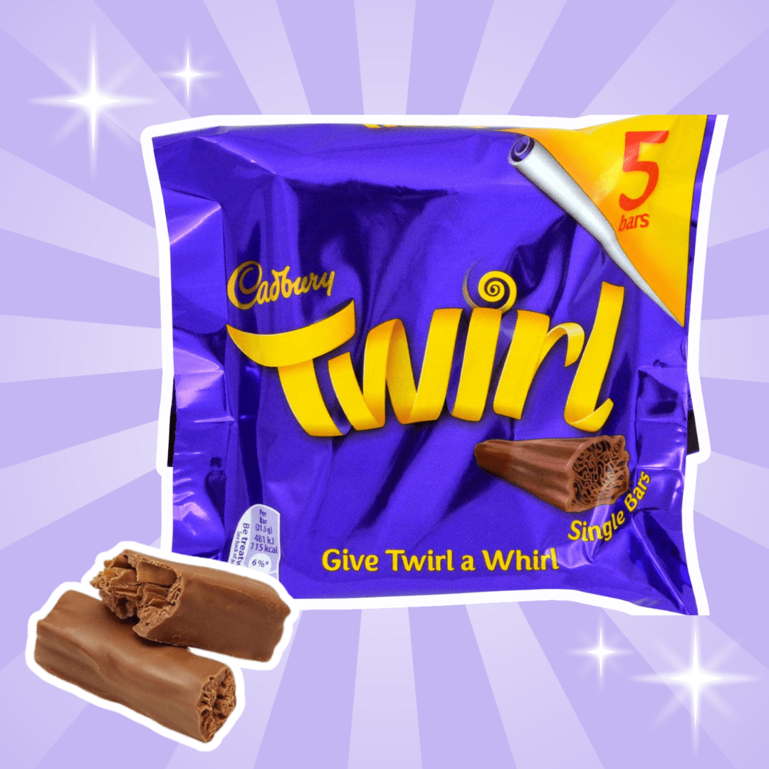 Image of 1x5-pack Cadbury Twirl – Delicate Milk Chocolate Bars | 5 × 21.5 G