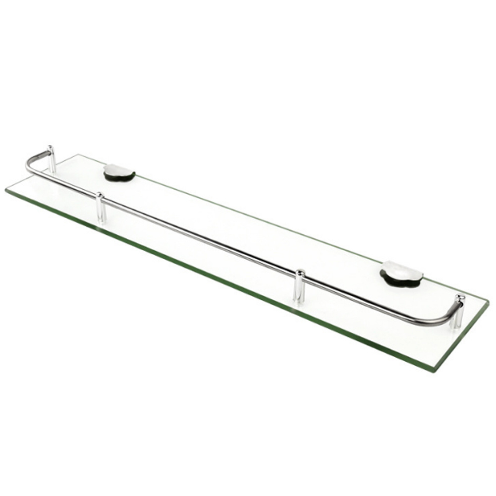 TEMU 1pc Wall-mounted Shower Shelf, Bathroom Storage Shelf, Glass Bathroom Tray, 38.5/50/60cm Cosmetic Holder - Space-saving Bathroom Storage Shelf,