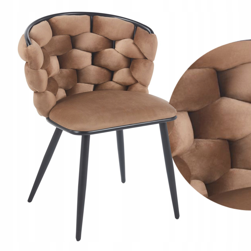 Velvet Cappuccino Chair, Modern For Office Or Living Room