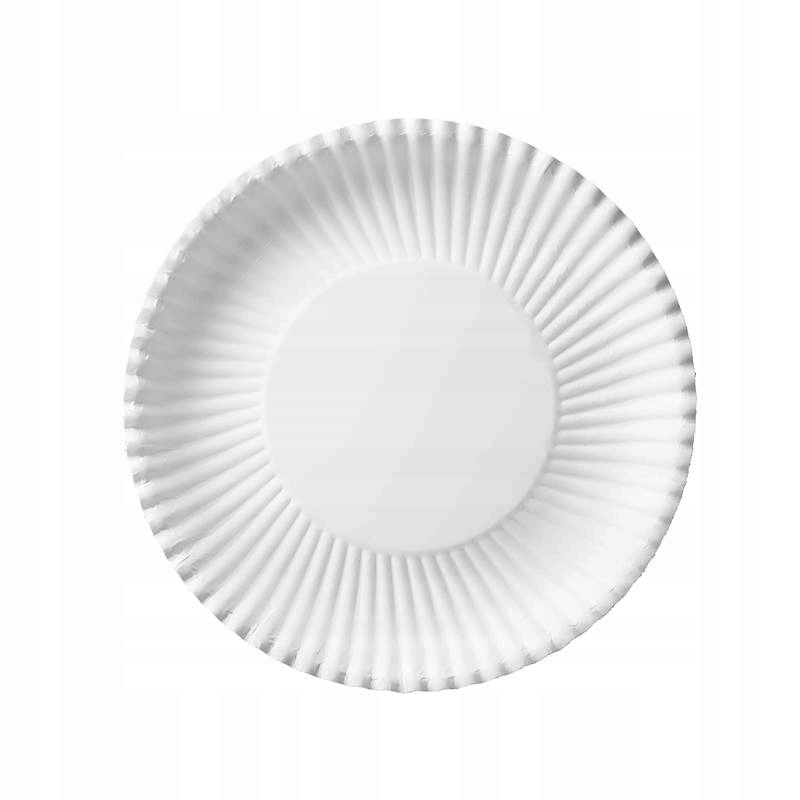 Image of 100pcs Of White Round Paper Plates, , 24 Cm In Diameter, Ideal For Picnics, Grills, Parties, Catering, Restaurants, For Cold And Hot Meals, Durable Dishes For Serving Food Made Of Paper.