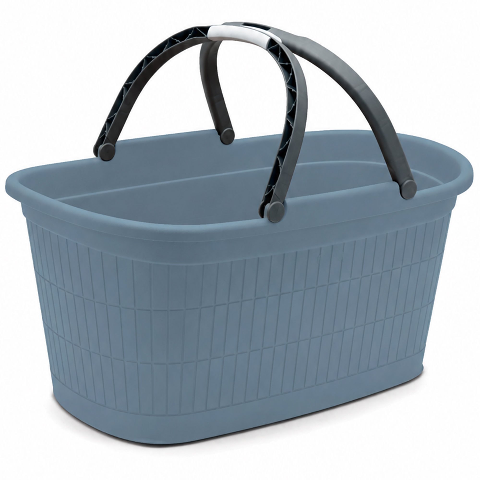 Image of Laundry Basket 35 Rauchblau With 2 Handles - 57.5x37x29 Cm Without Holes - Household Basket Laundry Tub Carrying Basket Laundry Collector Laundry Sorter - Storage Plastic