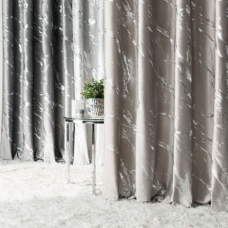 Image of - Ready-to-hang Curtain With Eyelets - 140x250cm - Gray-beige With