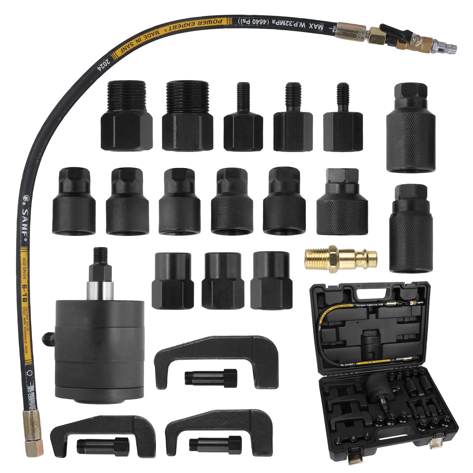 24pcs Professional Pneumatic Injector Puller Air Vibration Injector Removal Tool Kit Set