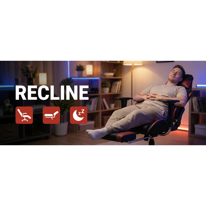 Massage gamestoel met voetensteun kunstleer zwart en wijnrood Demonteerbaar Ruimtebesparend Essentiële decoratie Onmisbaar voor tuinieren Eerste artikel met korting Gezinsvriendelijk Voldoet aan grensoverschrijdende voorschriften Kies voor hoogwaardige duurzame comfortabele en kwalitatief hoogwaardige materialen