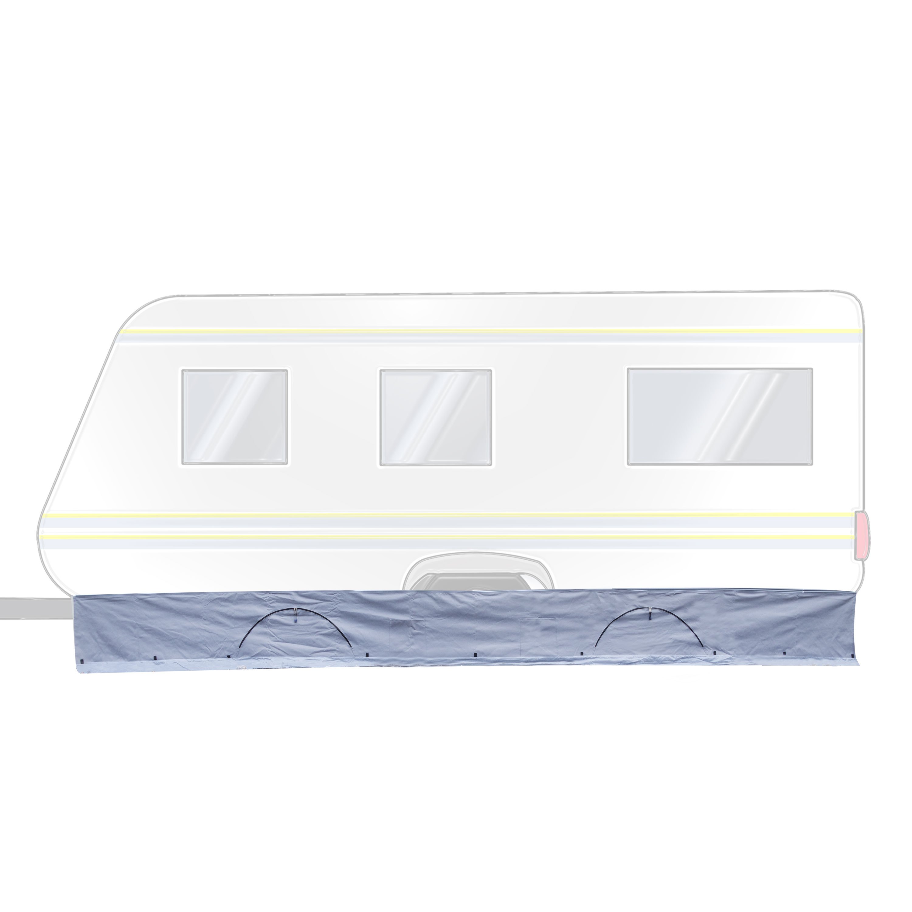 Ground Skirt For 580x50 Cm - Grey - With 2 Large Storage Pockets 95x85x30cm - Windshield For Awning Windbreak Skirt Camping Accessories