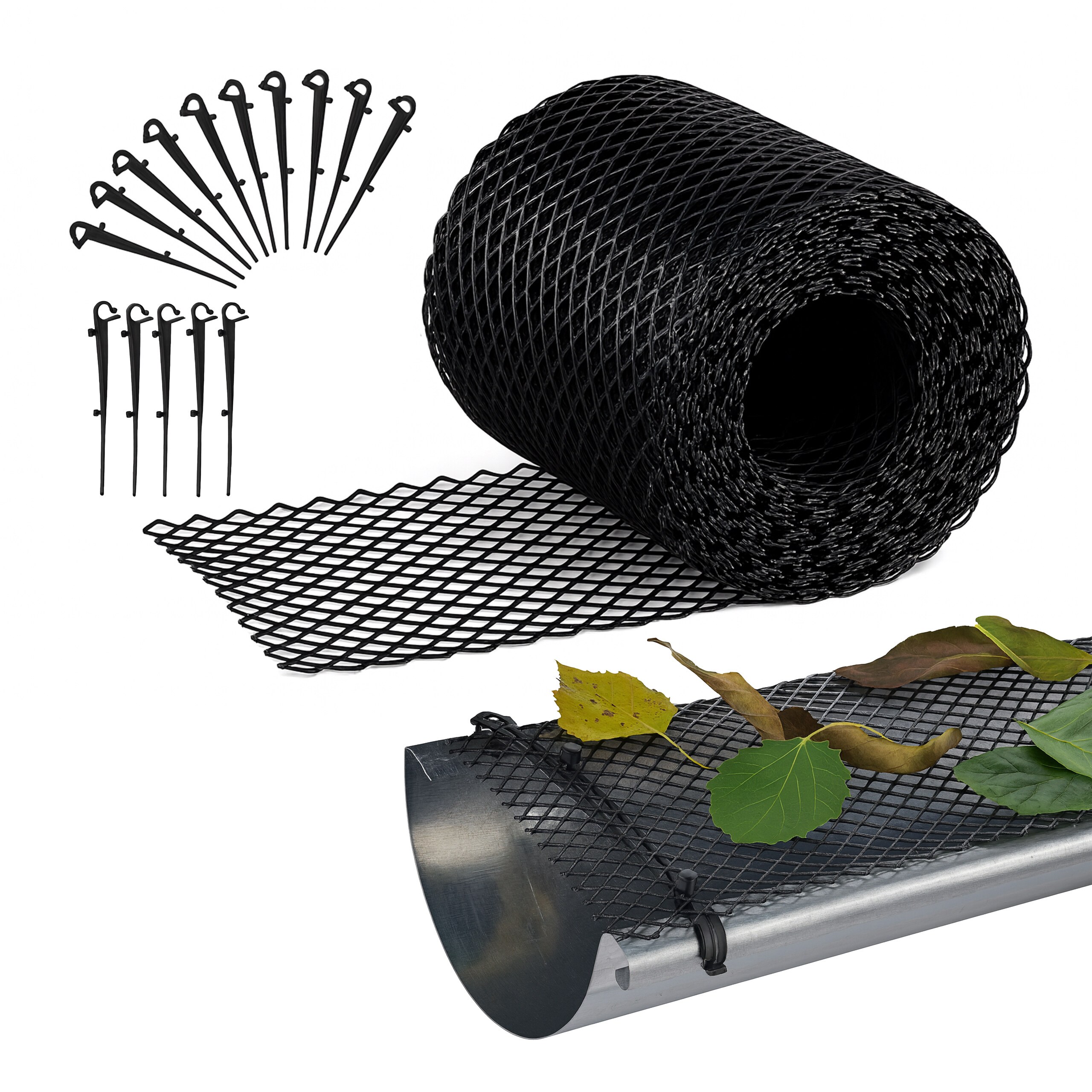 30 X Black Gutter Leaf Guards - 600 Cm