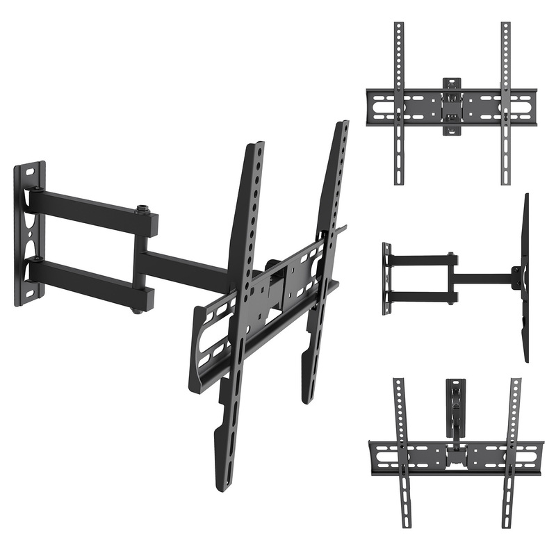 Maclean Mc-191 Wall Mount For 32–55 Inch Tvs, Adjustable Vesa 400x400, Black