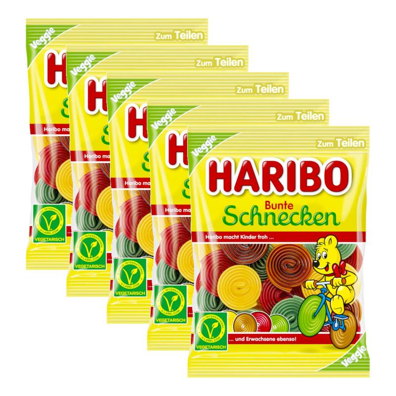 5-pack Haribo Colorful Snails, 160g (5 X 160g)