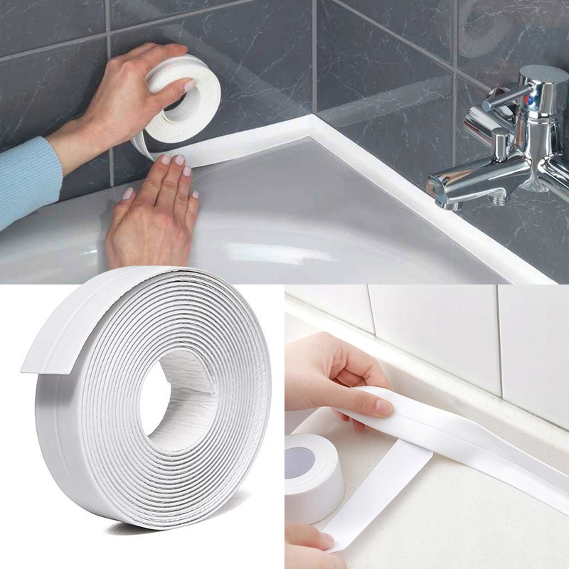 Sandarinimo juostų rinkinys iš 2 dalių voniai, dušui, kriauklei, tualetui, virtuvės stalviršiams, kriauklei, palangėms, ilgis 3,2 metro, plotis 35 mm, pagaminta iš lankstaus polietileno, atspari vandeniui, valikliams, smūgiams ir mechaniniam pažeidimui, neutralios spalvos, tinka bet kuriai voniai, suteikia patvarų ir efektyvų sandarinimą, lengva naudoti, universalus naudojimas vonioje ir virtuvėje