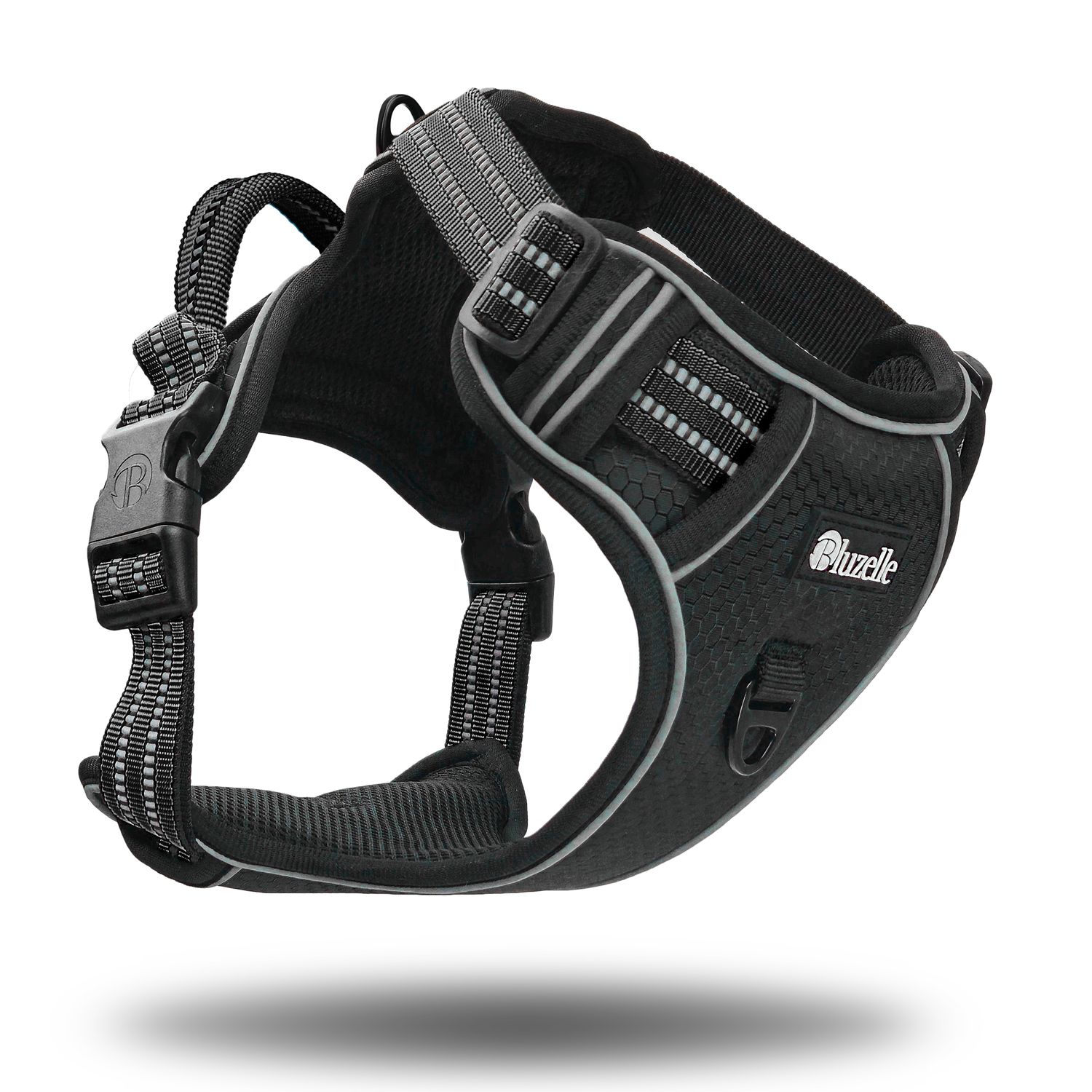 Bluzelle Dog Harness For Small Dogs, Reflective Chest Harness With Handle & Pocket For Gps , Anti-pull Dog Vest Dog Warning Vest, Breathable Reflective Straps, - S