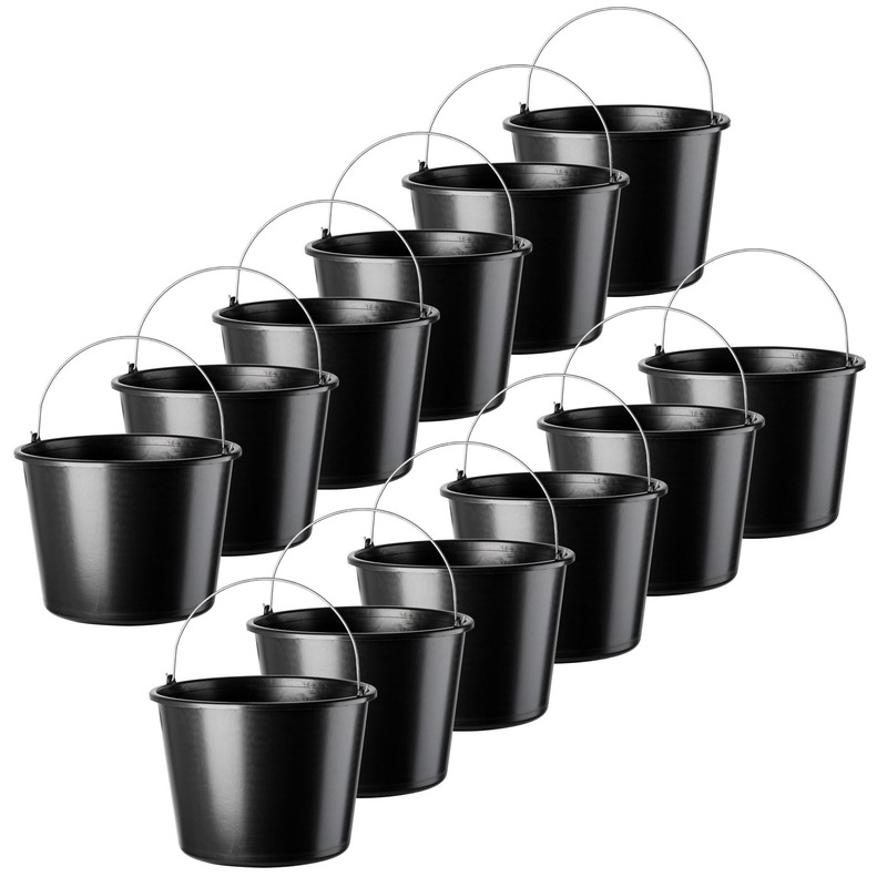 Kadax Bucket Construction 16l Plastic Gardening Strong Buckets 12pcs