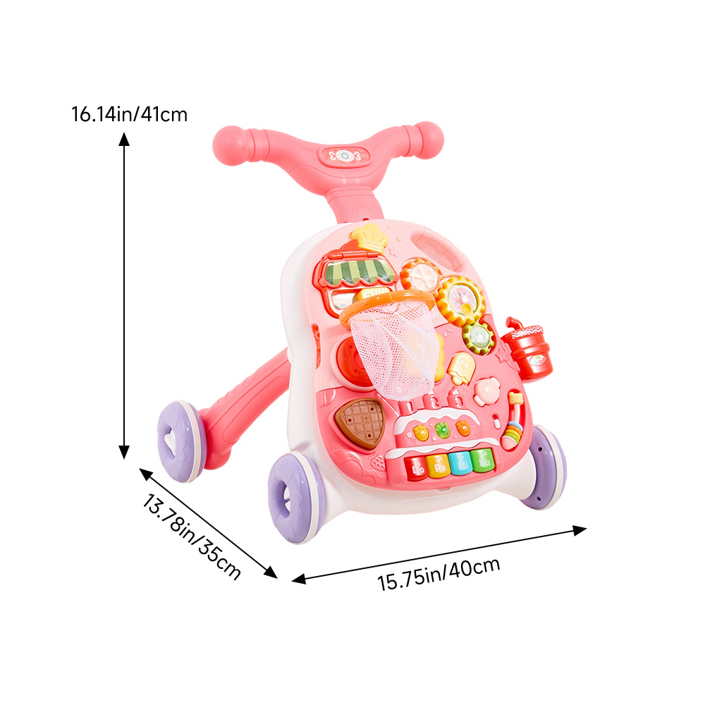 2 in 1 Baby Walker and Stroller with Anti-Roll Feature