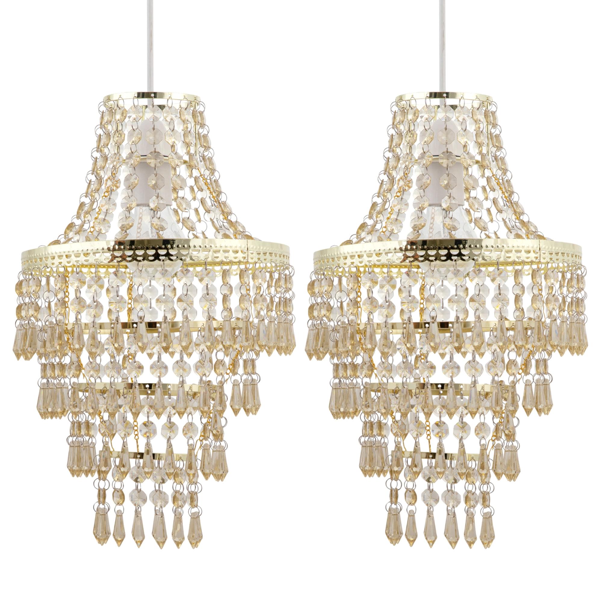 TEMU Set Of 2 Gold Tiered Chandelier Shades