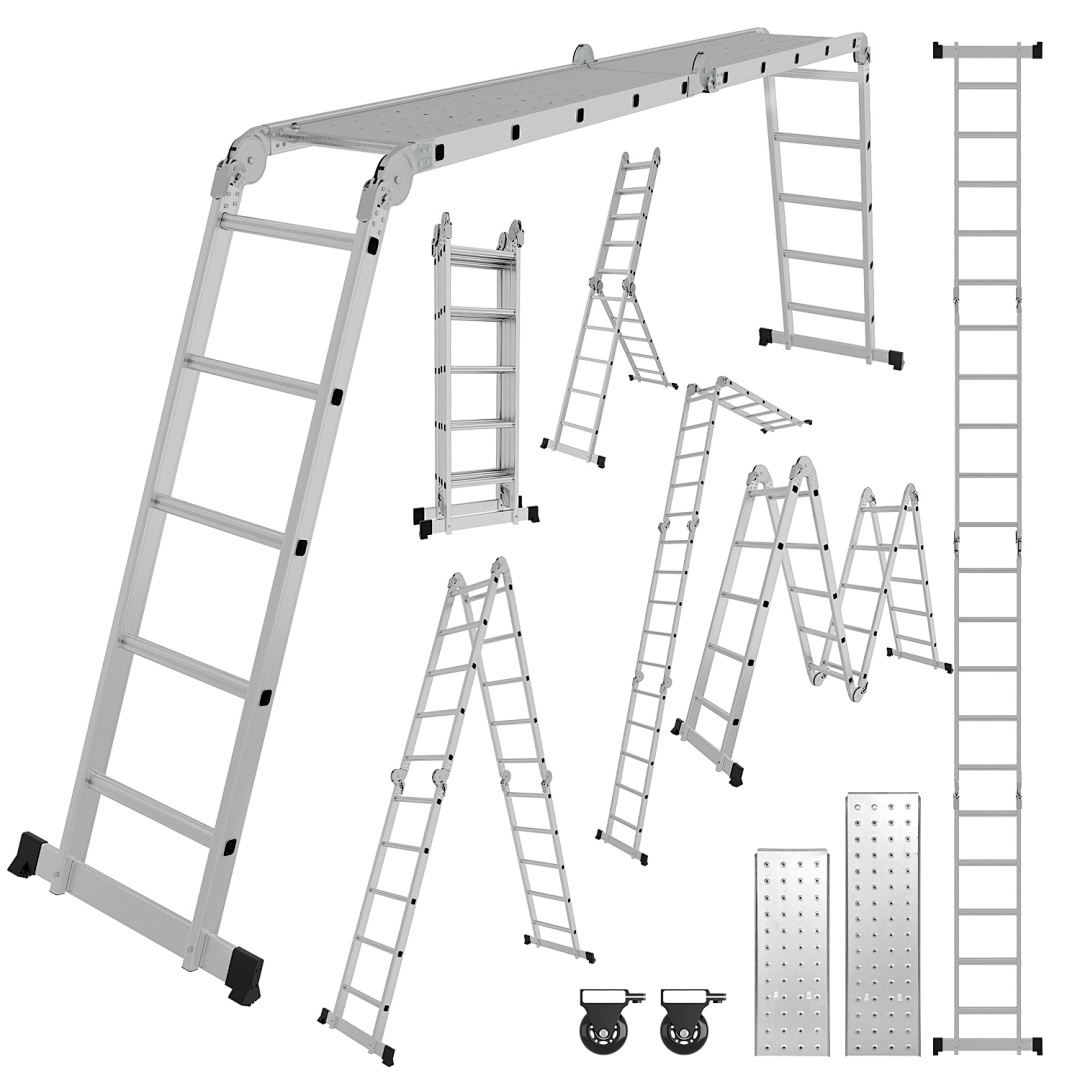 TEMU Multipurpose Ladder 360cm/470cm/582cm 7 In 1 Aluminum Ladder Multipurpose Ladder Folding Ladder Ladder Stepladder Household Ladder Aluminum