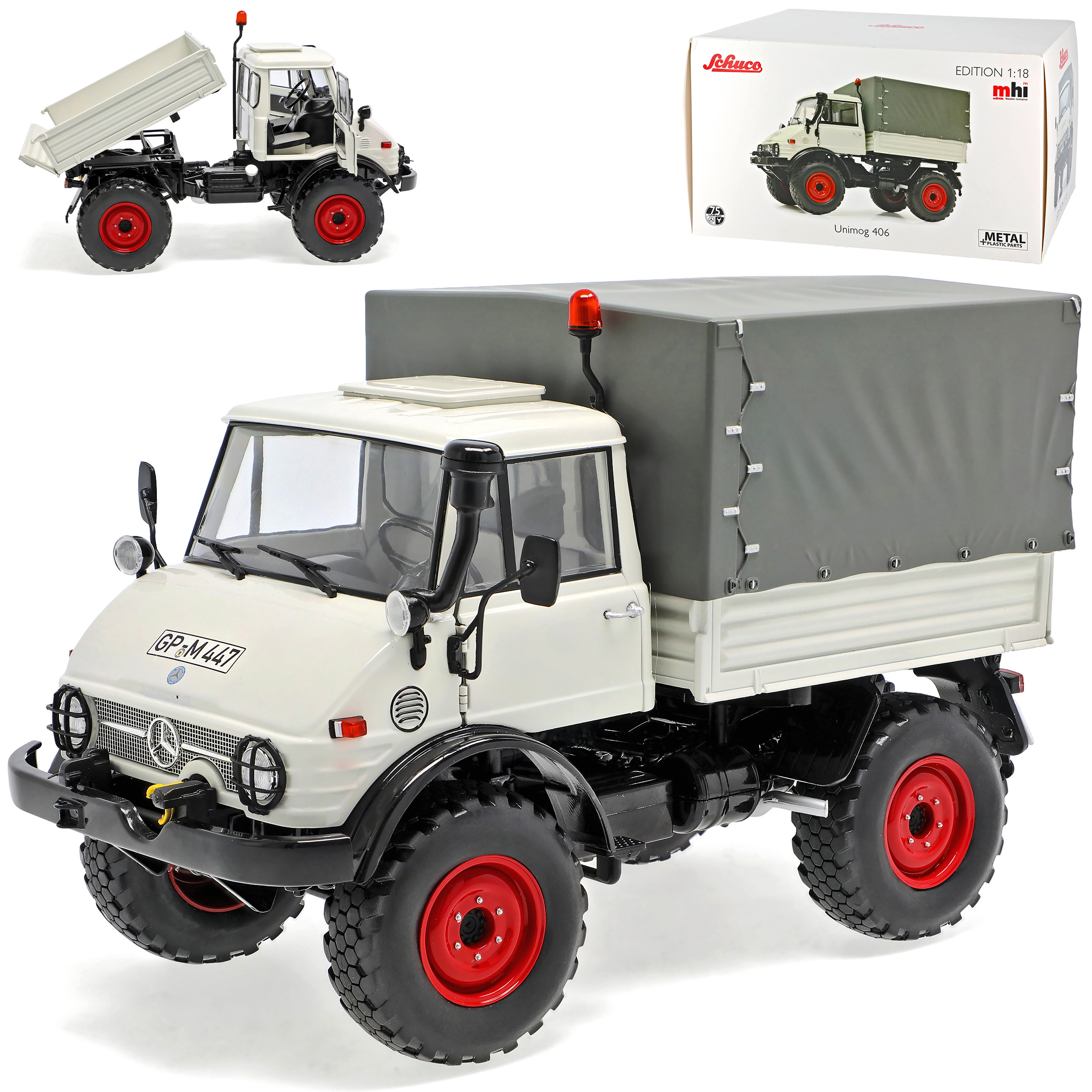 Mercedes-benz U406 Ash Gray With Tarpaulin 1963-1989 1/18 Schuco Model Car