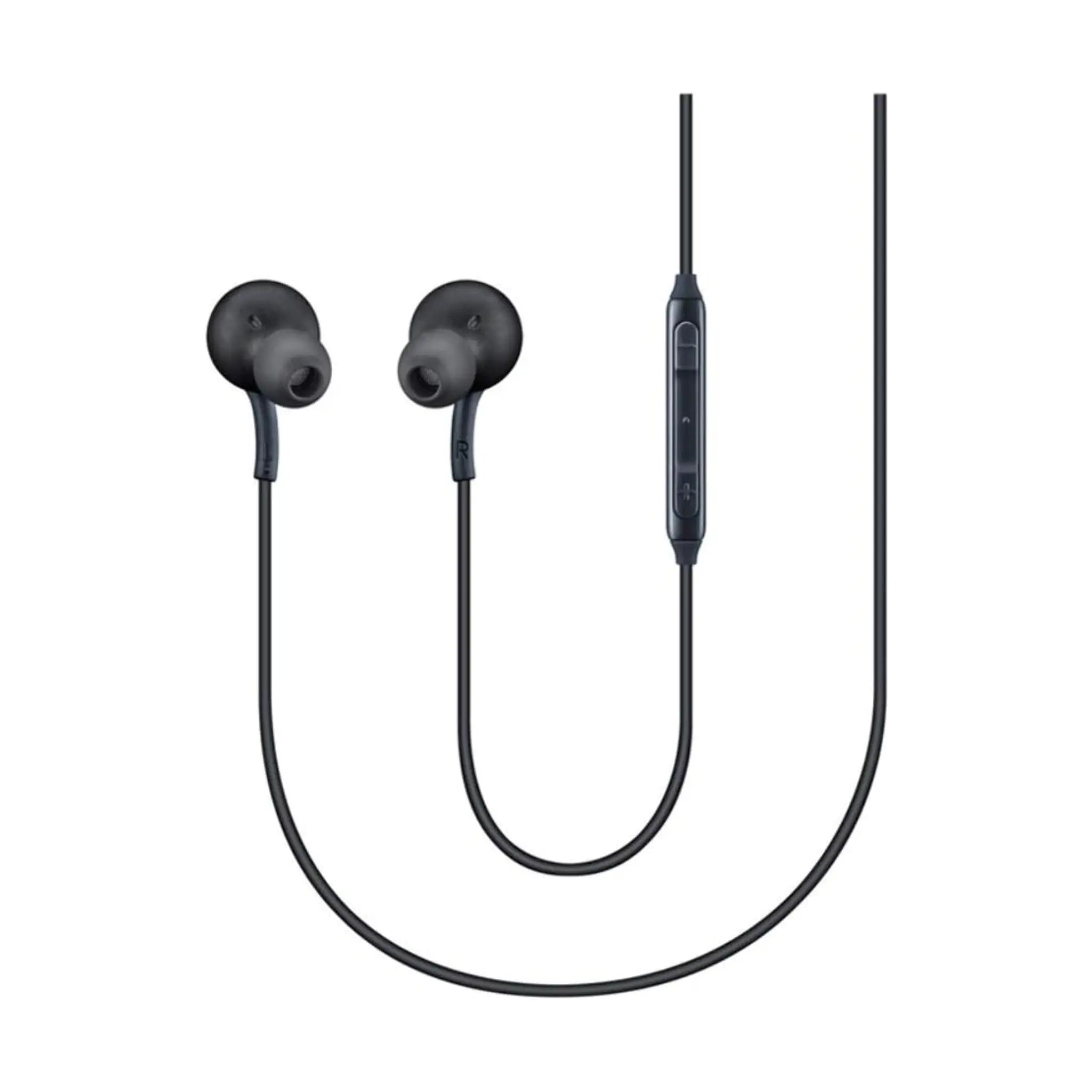 Samsung In-Ear Hoofdtelefoon AKG EO-IG955 | Voor Apparaten met 3.5mm Jack | Headset met Stereo Geluid & 3-Knops Afstandsbediening | Helder Geluid voor Muziek & Gesprekken | Ergonomisch Ontwerp met Stoffen Kabel | Wit of Zwart