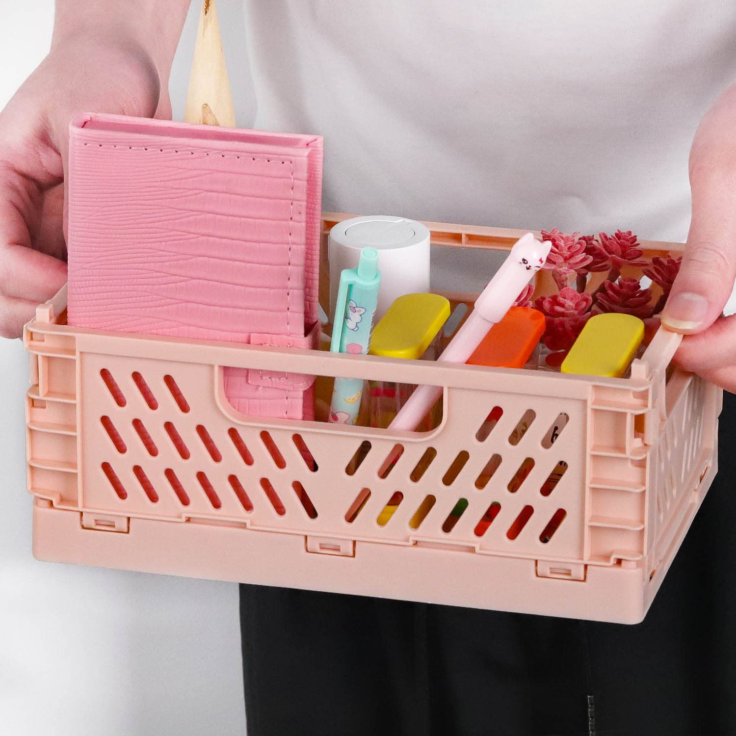 10pcs Multicolor Durable Foldable Plastic Organizer Baskets