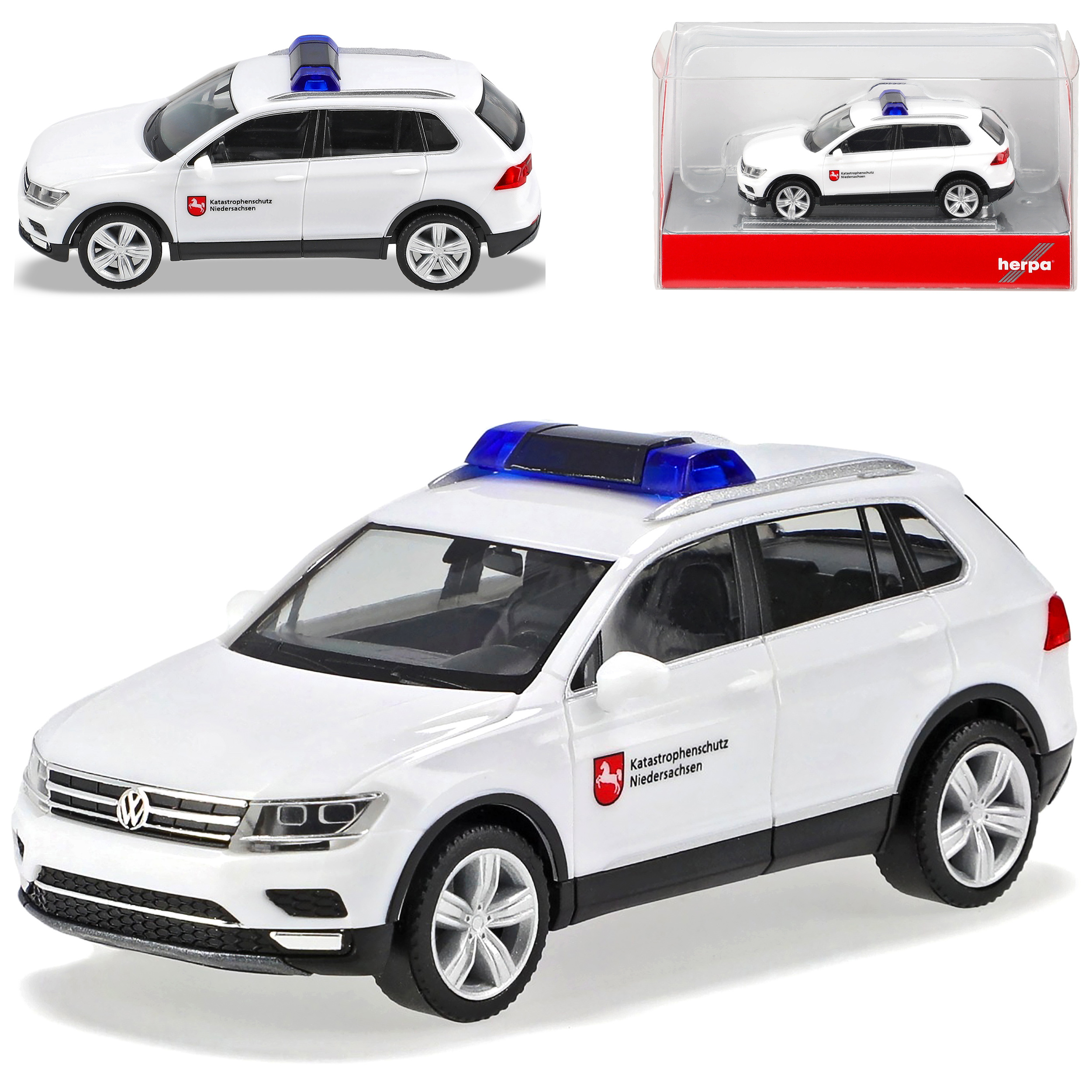 Vw Tiguan Ii White Protection Lower Saxony 2016-2023 H0 1/87 Model Car