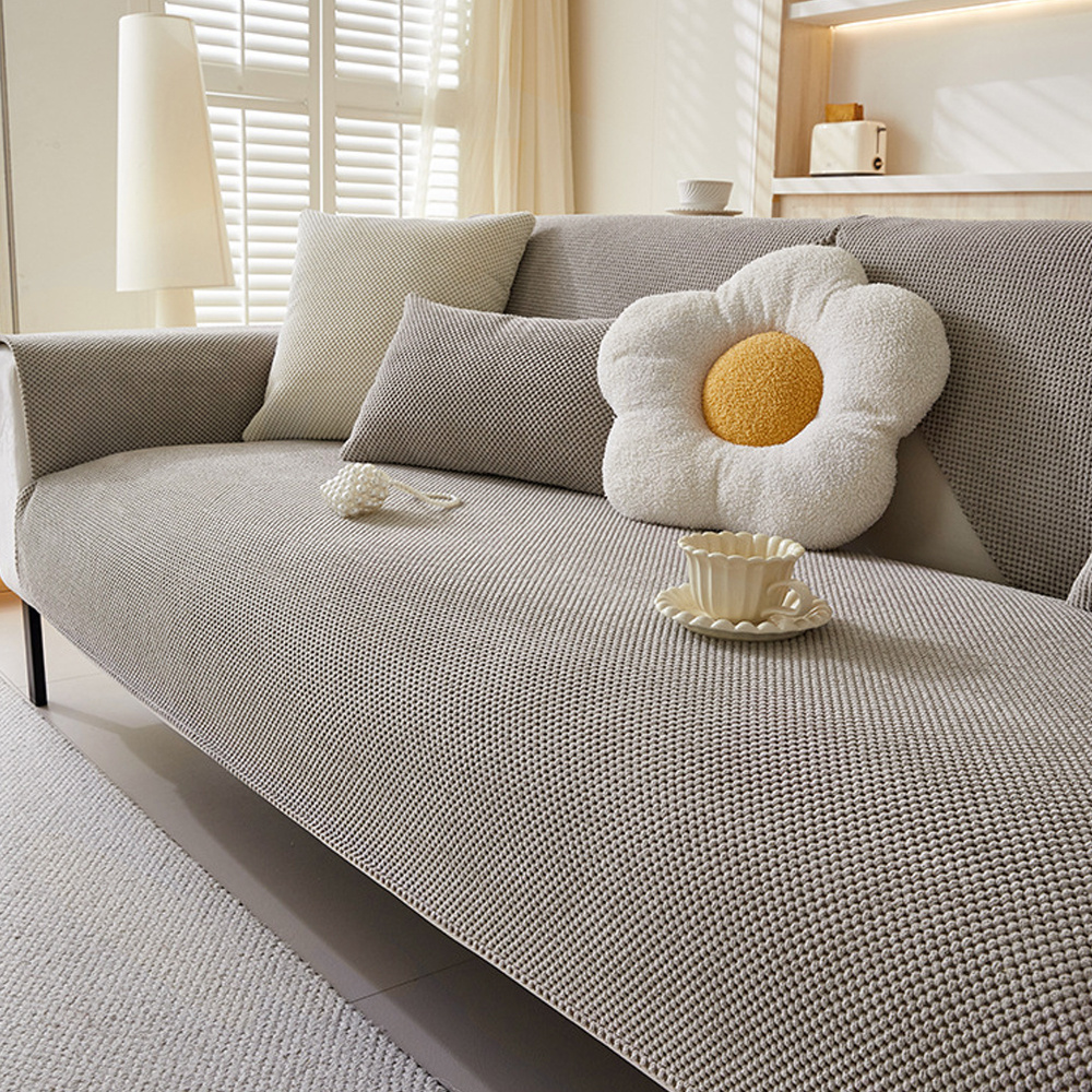 TEMU 1pc Thick Corduroy Fabric Sofa Cover 1 2 3 4 Seater, Non-slip Sofa Slipcovers, Quilted Mat Sofa Throw Mat, Pets Dog Kitten Furniture Protector