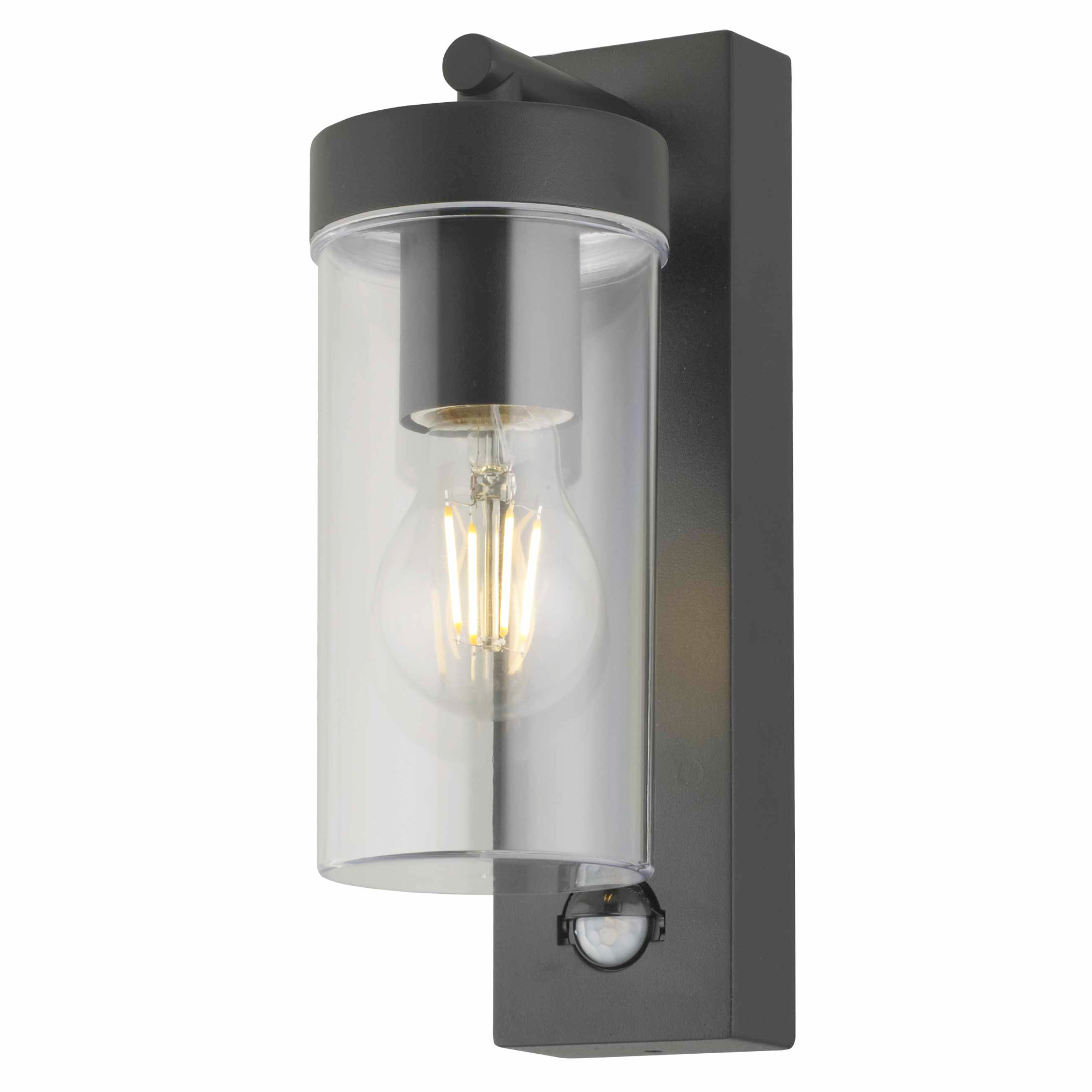 TEMU Black Outdoor Motion Sensor Wall Light, Porch Or Garden Pir Security, Led Compatible